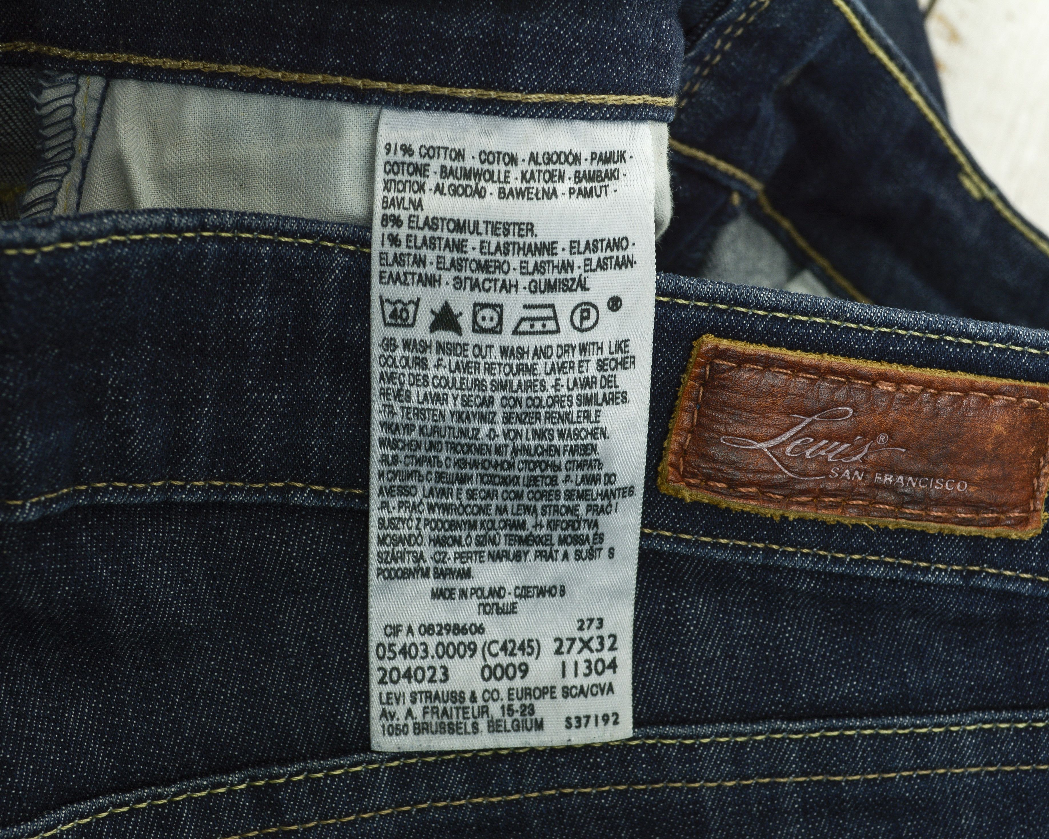 Levi's Slight Curve Skinny W27 L32 Trousers Pants Navy Low Rise Size 27" / US 4 / IT 40 - 7 Thumbnail