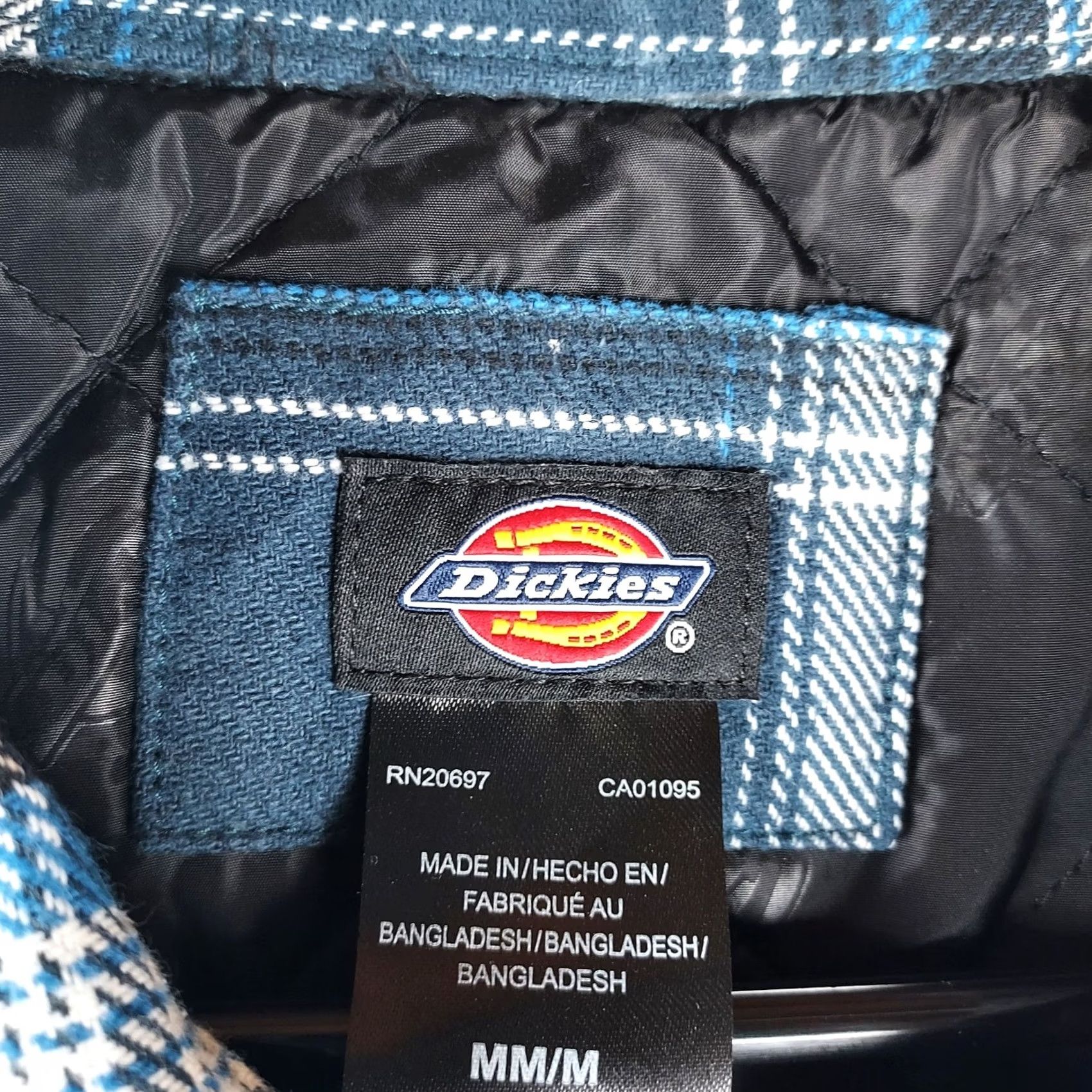 Dickies Dickies Men’s Plaid Flannel Shirt Jacket Bomber Lined Blue Gray M Regular Shacket Workwear Winter Fall Spring Size US M / EU 48-50 / 2 - 5 Thumbnail