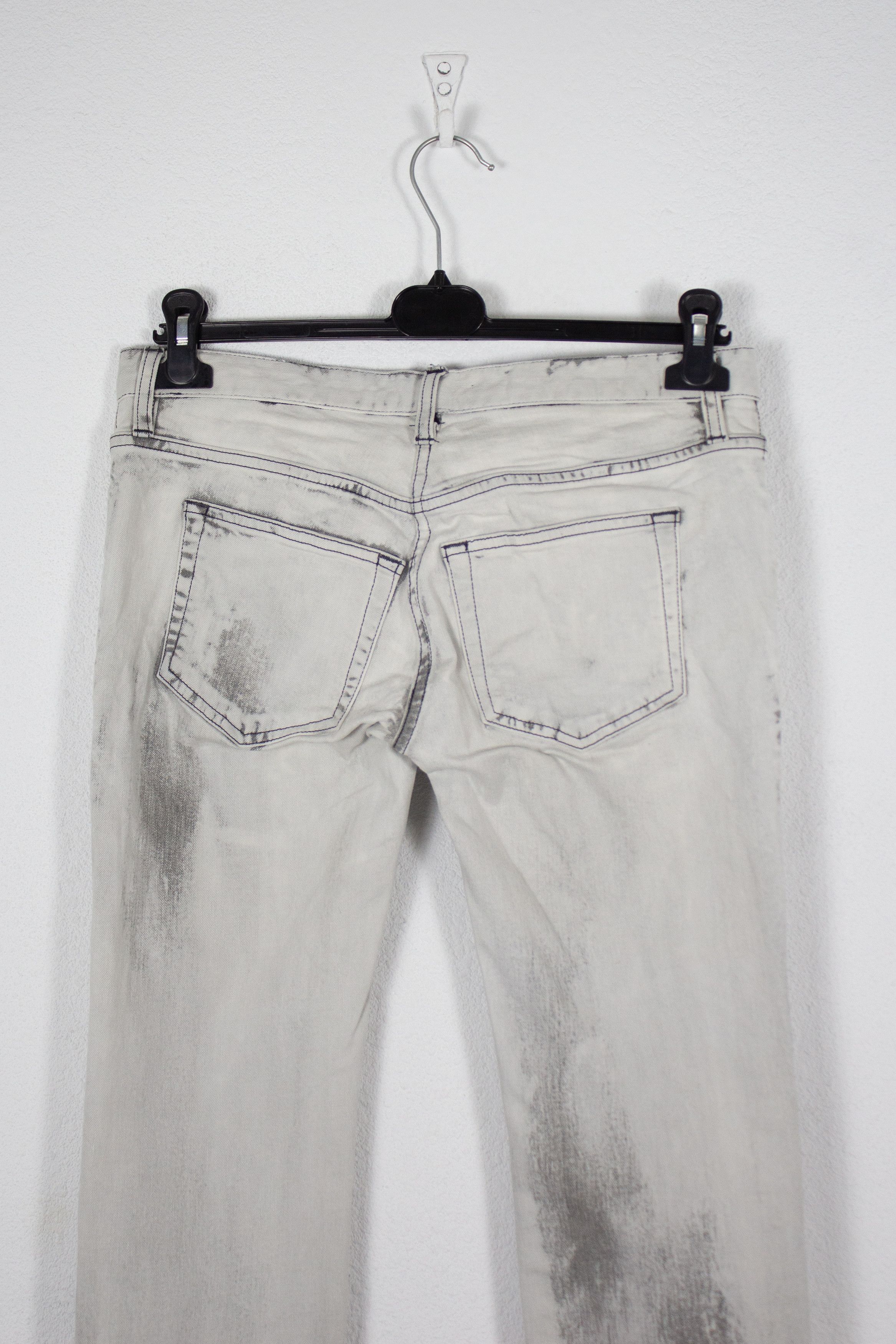 Balmain × Pierre Balmain Womens Balmain Bleach Acid Washed Avant Garde Jeans Y2K Size 26" / US 2 / IT 38 - 7 Thumbnail