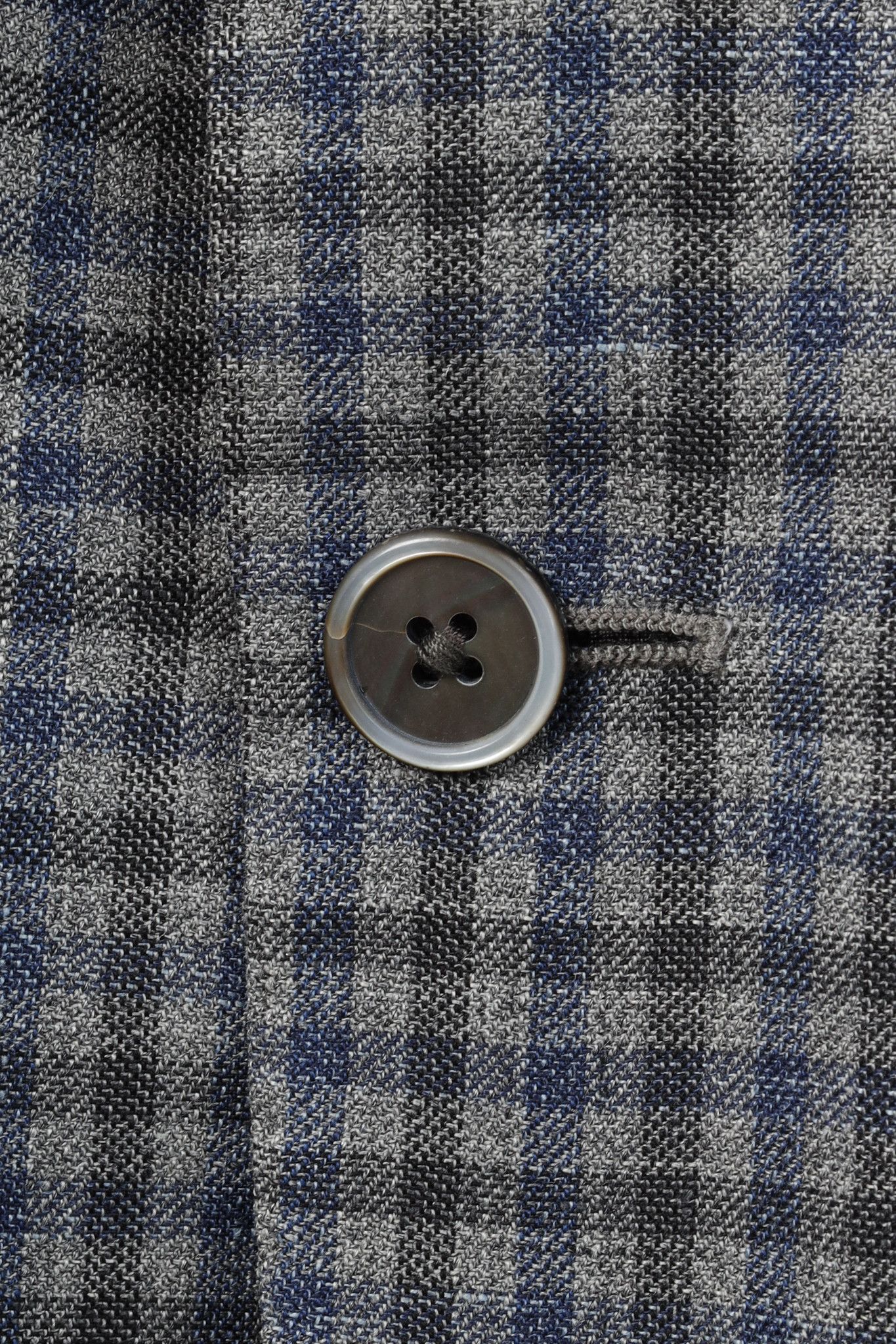 Corneliani Corneliani Grey & Blue Plaid Two-Button Blazer Size 50R - 7 Thumbnail