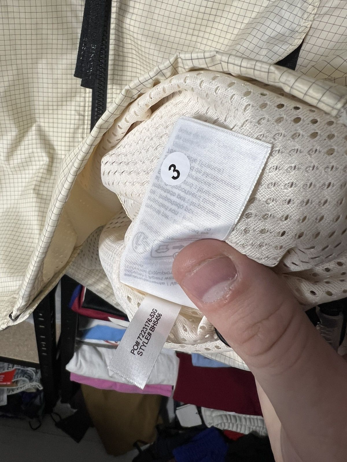 Lacoste 🧥 Lacoste Lightweight Windbreaker Jacket – Cream Grid Size M Size US M / EU 48-50 / 2 - 22 Thumbnail
