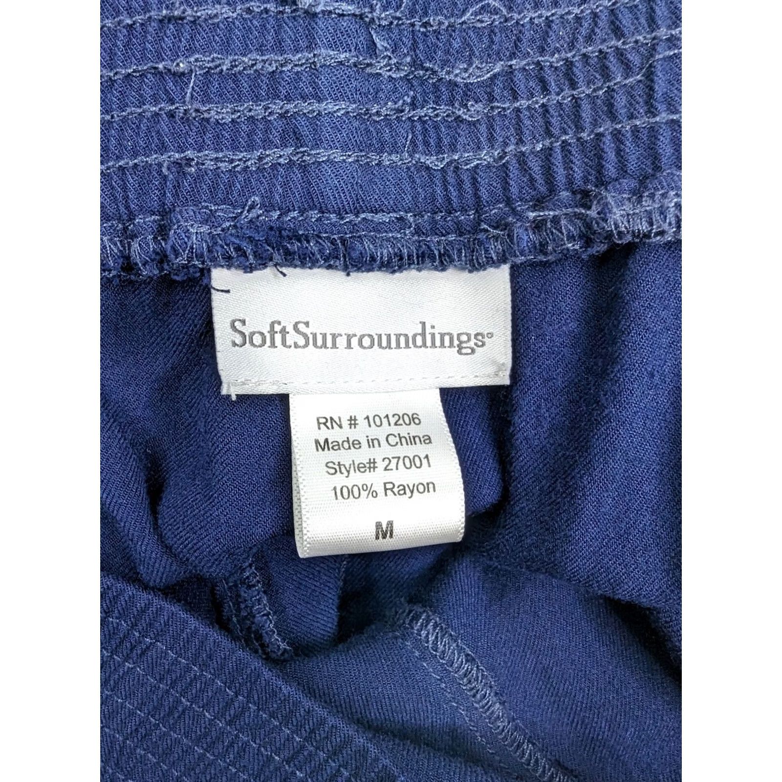 Soft Surroundings Soft Surroundings Pants Women's Regular Skinny Pull On Navy Blue Rayon Blend Stretch Knit Size Medium Size 32" / US 10 / IT 46 - 5 Thumbnail