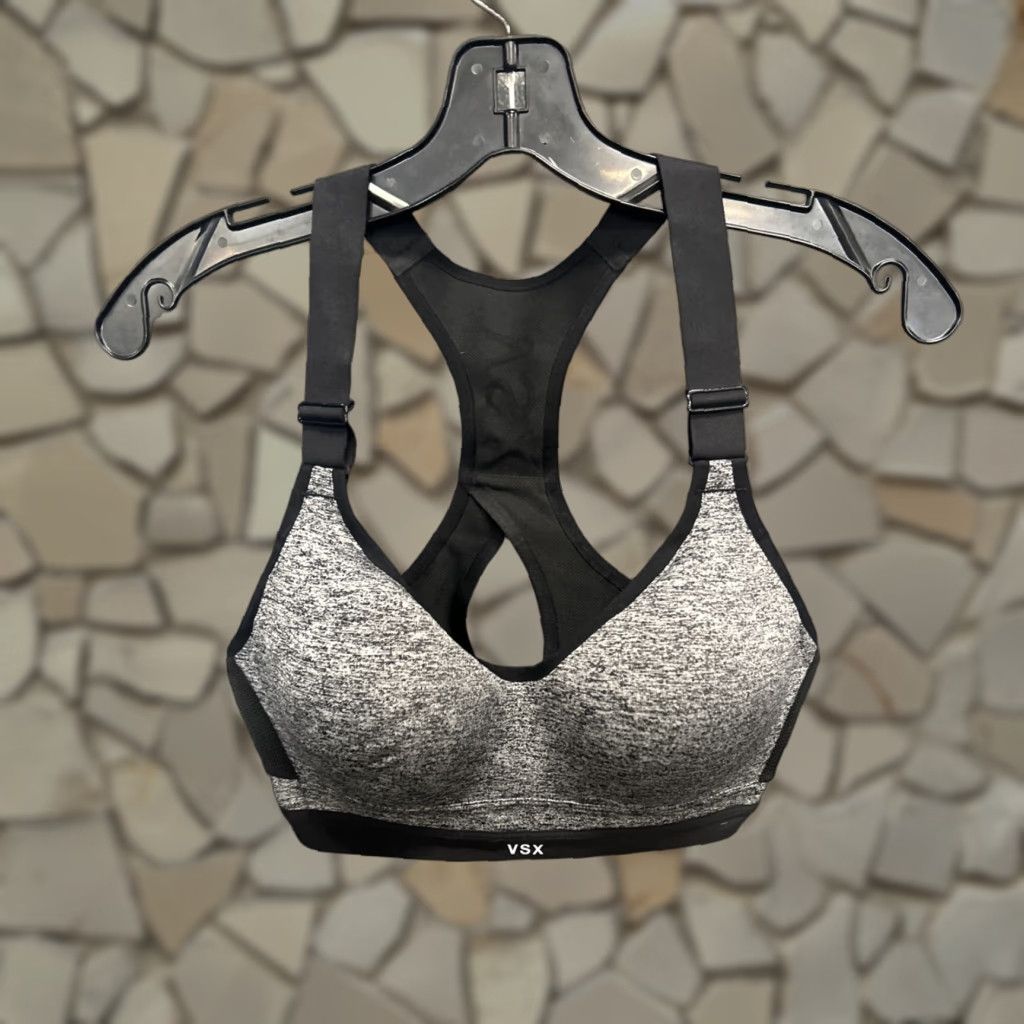 Victorias Secret Victoria's Secret Vsx Underwire Padded Sports Bra 34D Black Racerback, Women's