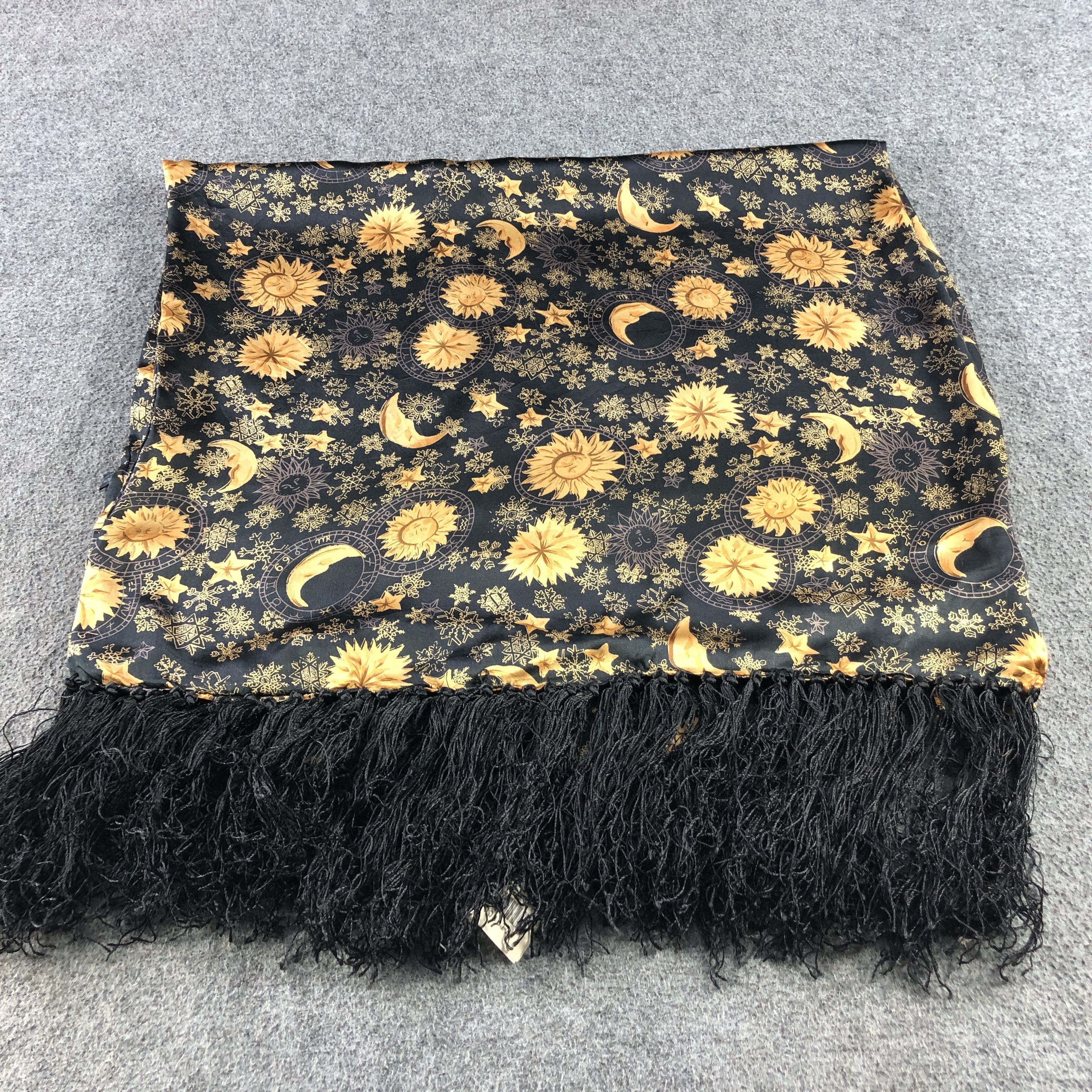 Japanese Brand Vintage Astrology Silk Scarf Muffler Stole V2910 Size ONE SIZE - 3 Thumbnail