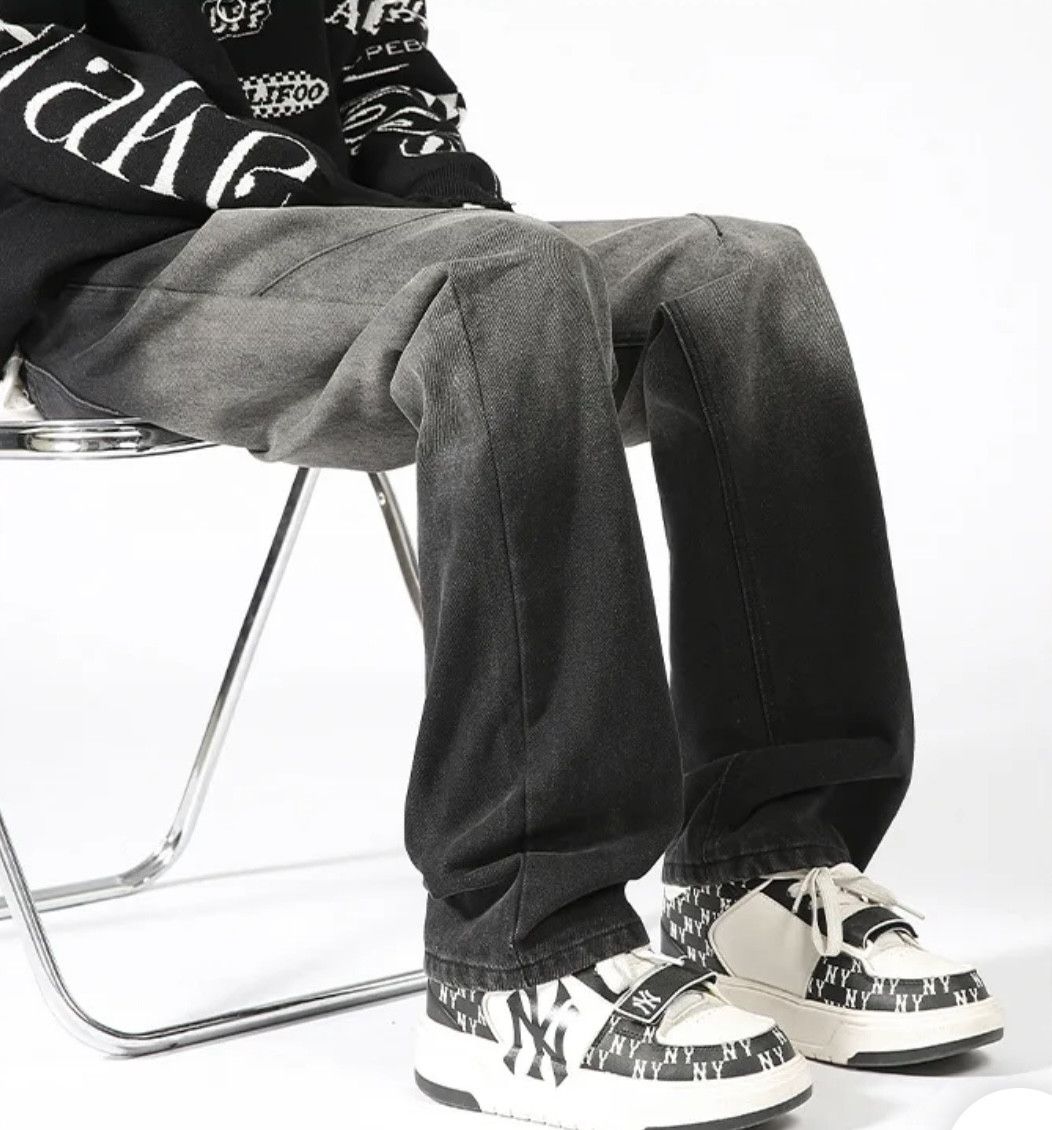 Denime × Japanese Brand Washed Old Jeans Men's Design Loose Tide Straight Pants Size US 36 / EU 52 - 8 Thumbnail