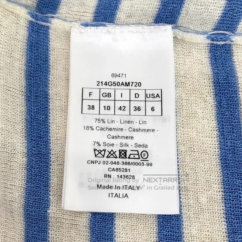 Dior Dior Colour-blocked striped linen lace-tailed knitted card Size XS / US 0-2 / IT 36-38 - 6 Thumbnail