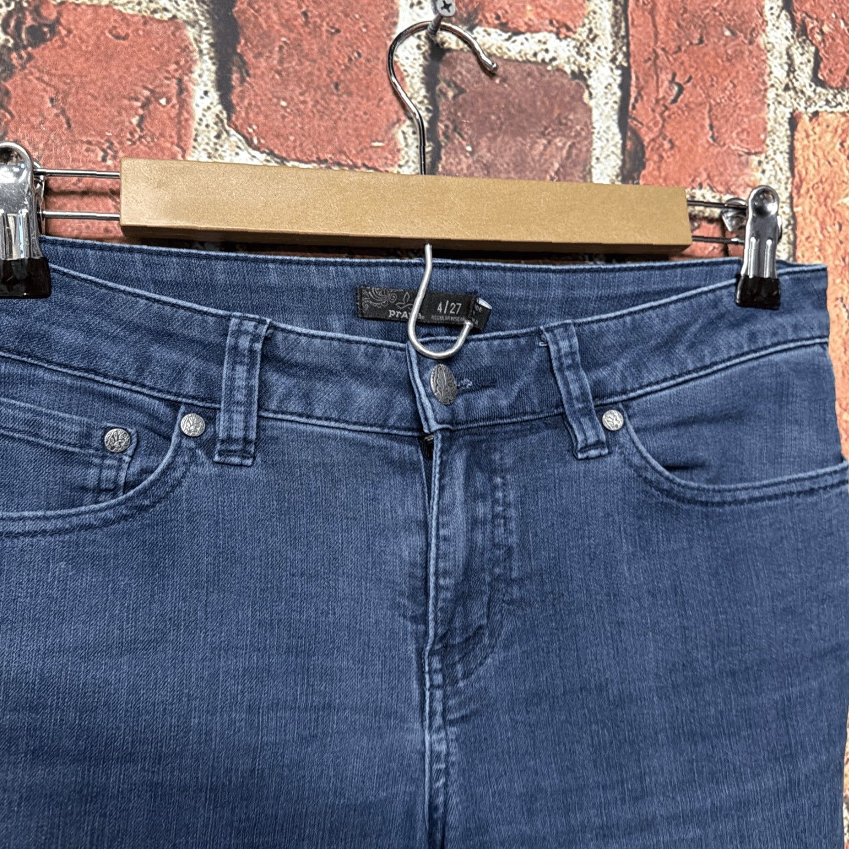 Prana Prana Jeans Womens Kayla 4 Blue Medium Wash Organic Cotton Mid Rise Stretch Skinny 5-Pocket Denim Slim Womens Size 27" / US 4 / IT 40 - 2 Thumbnail