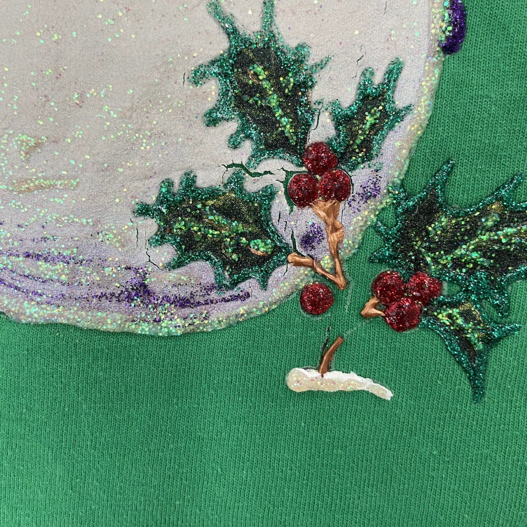Jerzees VINTAGE 90s Snowman Hand Painted Green Adult T-Shirt Mens Large Christmas L Shirt Size US L / EU 52-54 / 3 - 7 Thumbnail