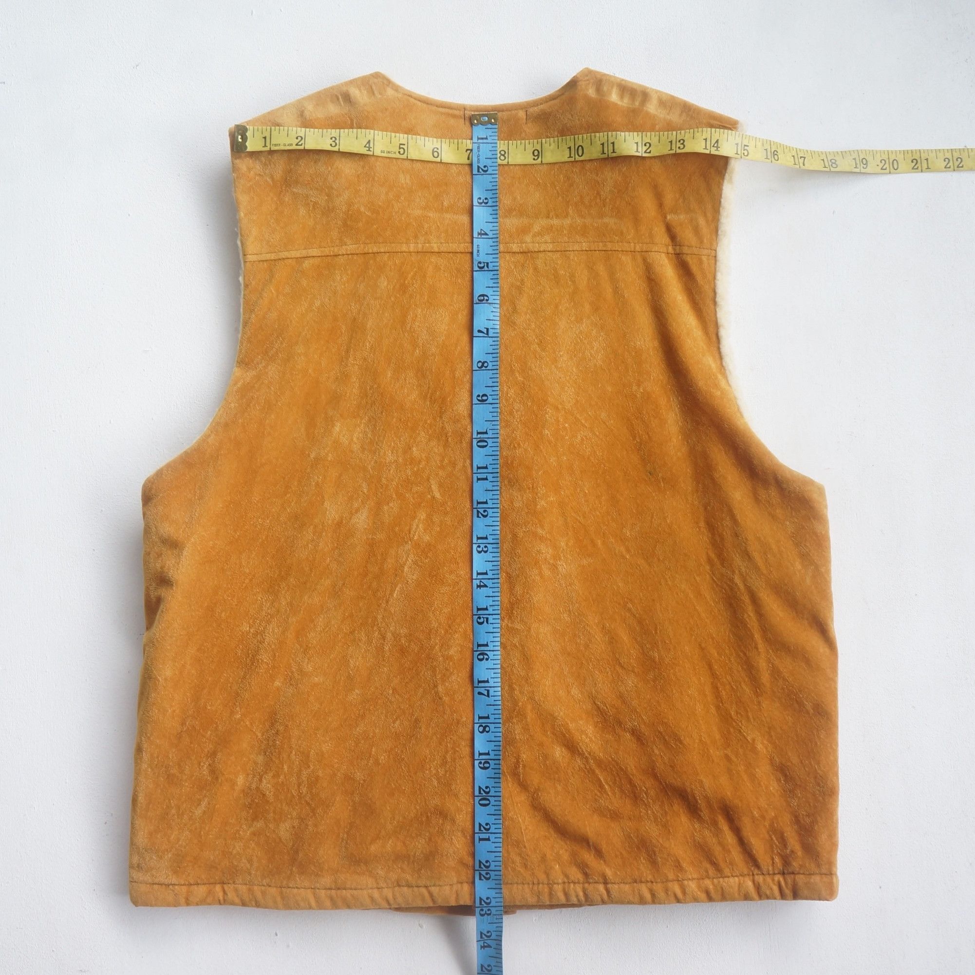 Japanese Brand Light Brown Suede Vest Sherpa Lined Size M / US 6-8 / IT 42-44 - 9 Thumbnail