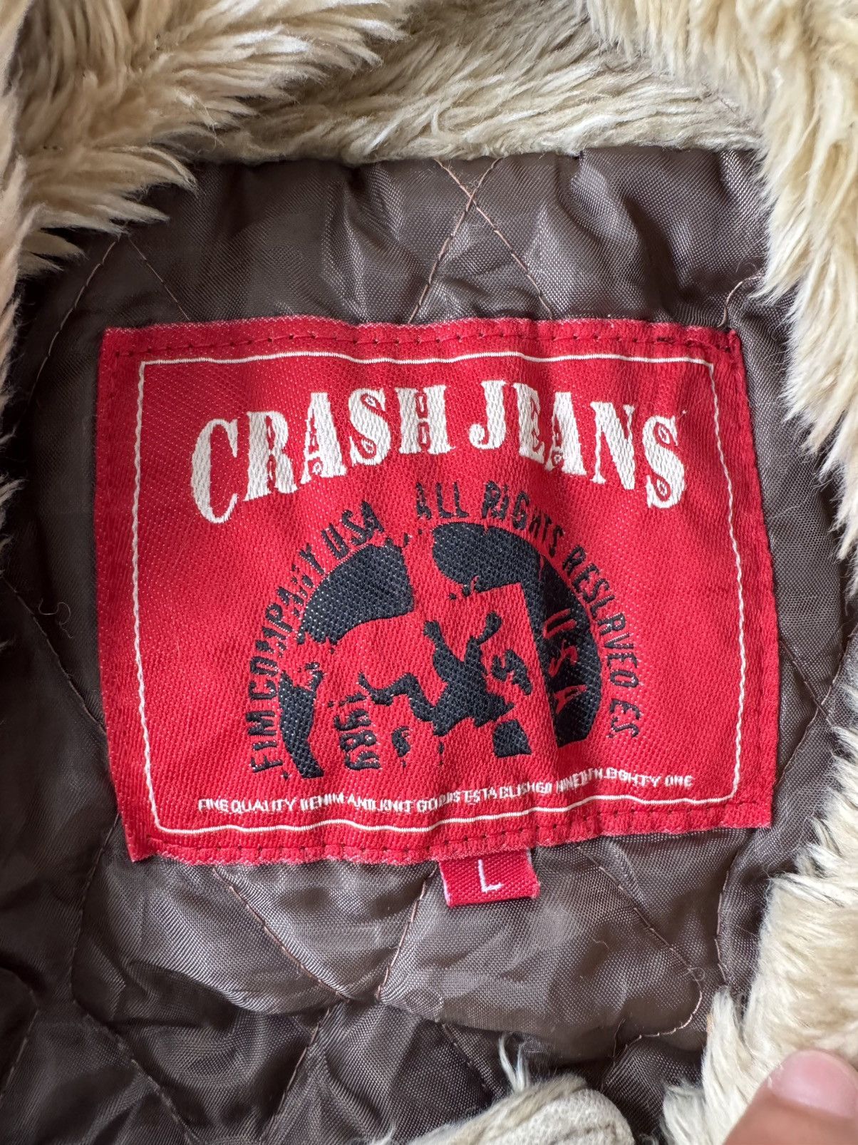 Japanese Brand CRASH JEANS SUEDE SHEEPSKIN JACKET Size US L / EU 52-54 / 3 - 6 Thumbnail