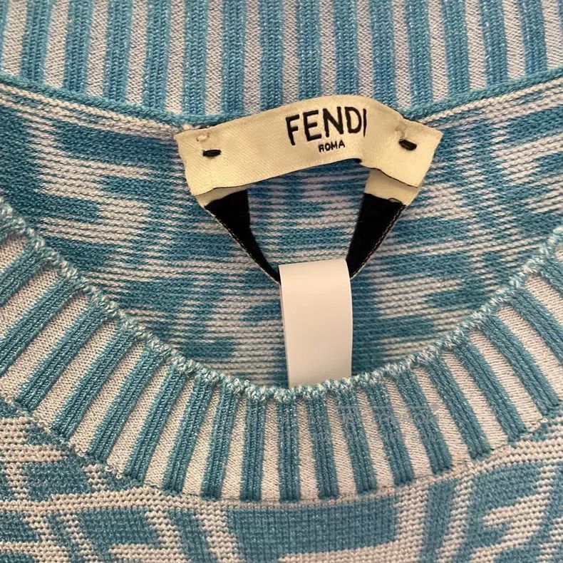 Fendi Fendi Slim Twist Double F Blue Knit Dress Size XS / US 0-2 / IT 36-38 - 4 Thumbnail