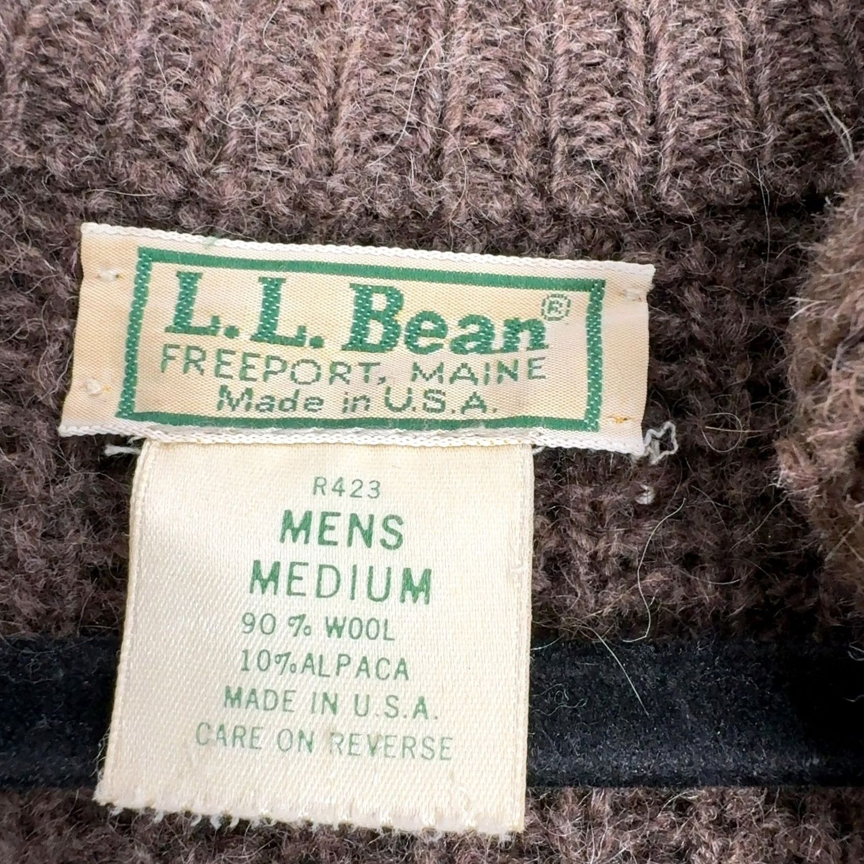 Vintage Vintage LL Bean Freeport Maine Sweater Mens M Brown Wool Alpaca Full Zip Ribbed Cardigan Size US M / EU 48-50 / 2 - 6 Thumbnail