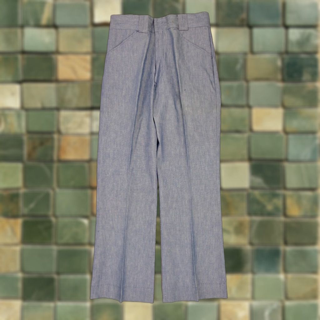 Vintage Stephens 60s 70s NOS Vintage Blue Flared Pants 31x31 Mens Trousers 1960s 1970s 60s 70s Pants Mens Blue Stephens Flared NOS Vintage Size US 31 - 1 Thumbnail