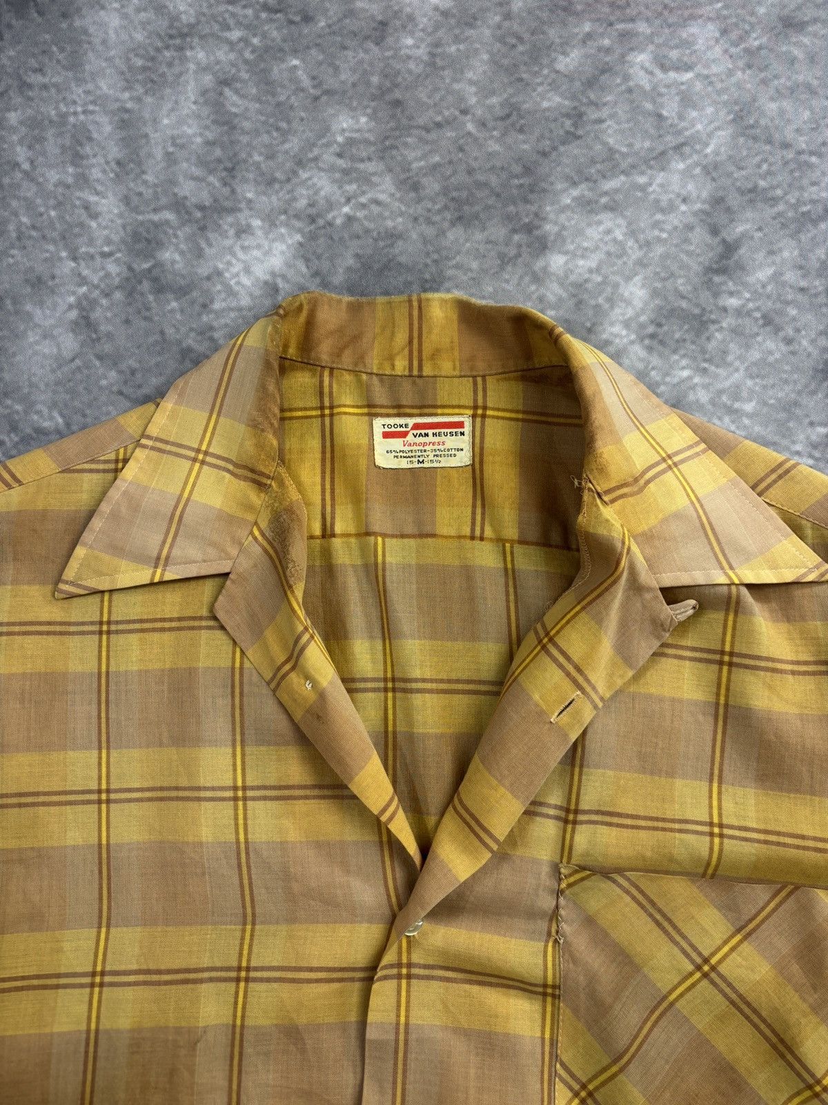 Van Heusen 1950s Van Heusen True Vintage Loop Collar Plaid Shortsleeve Size US S / EU 44-46 / 1 - 4 Thumbnail