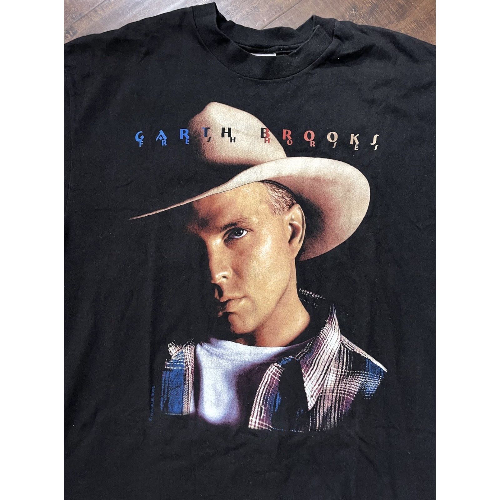 Hanes VINTAGE Garth Brooks Fresh Horses Tour 1996 Mens XL Country T-Shirt Black Big Face Size US XL / EU 56 / 4 - 2 Thumbnail