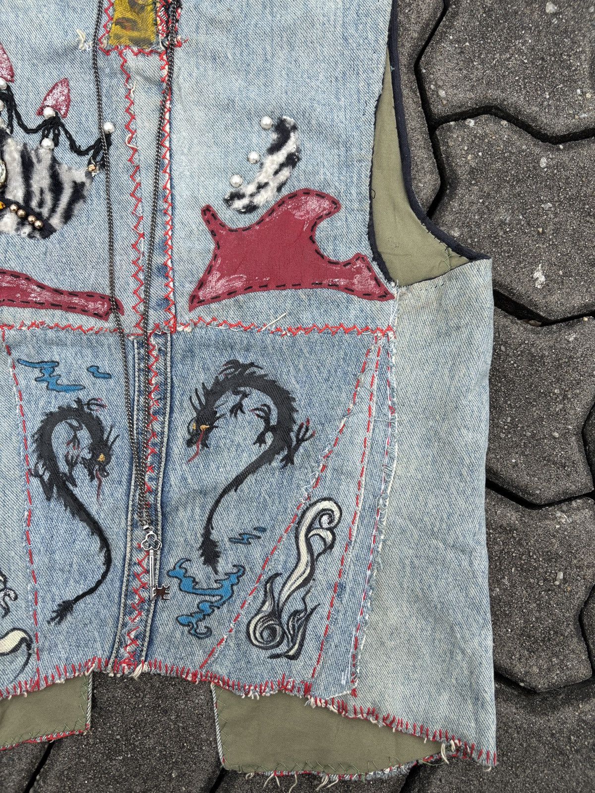 Vintage Vintage Custom Denim Vest Jacket Size US S / EU 44-46 / 1 - 8 Thumbnail