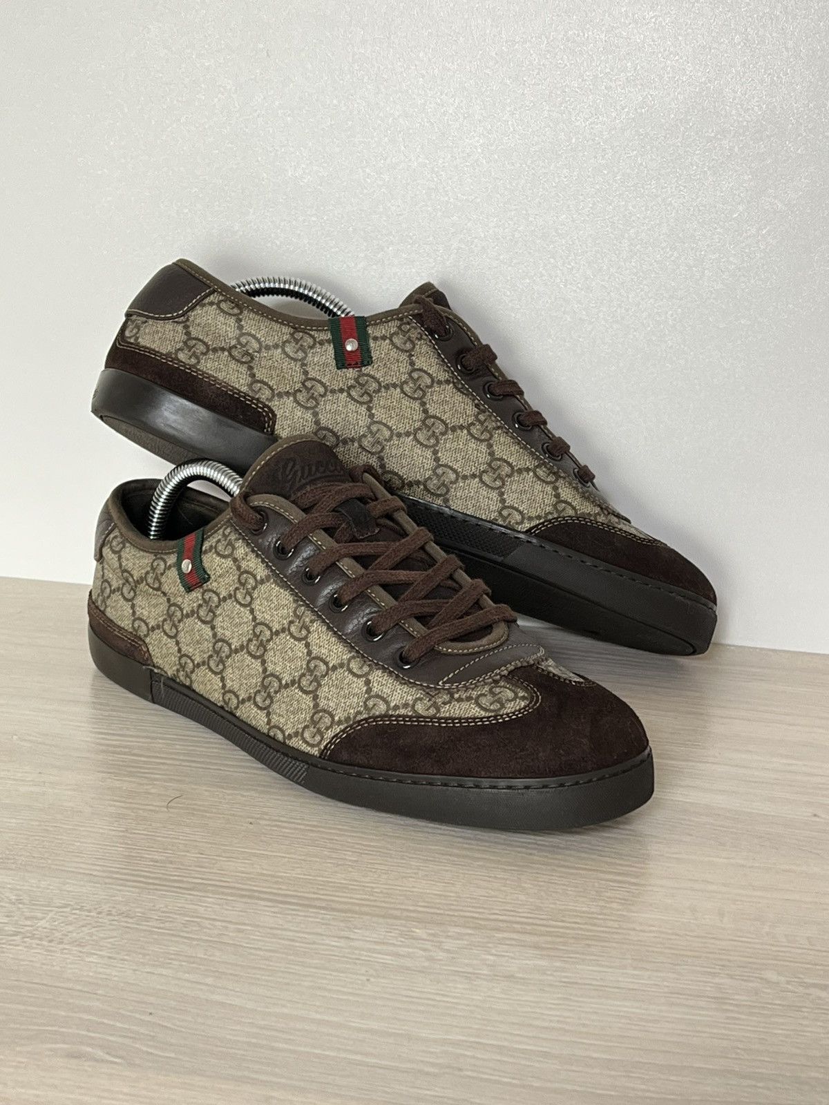 Gucci GG Monogram Web Stripe Low Top Sneakers