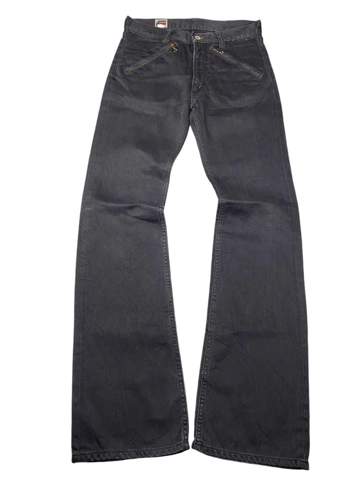 If Six Was Nine 2000's West Ride Flared Stripe Biker Pants Size US 28 / EU 44 - 1 Thumbnail