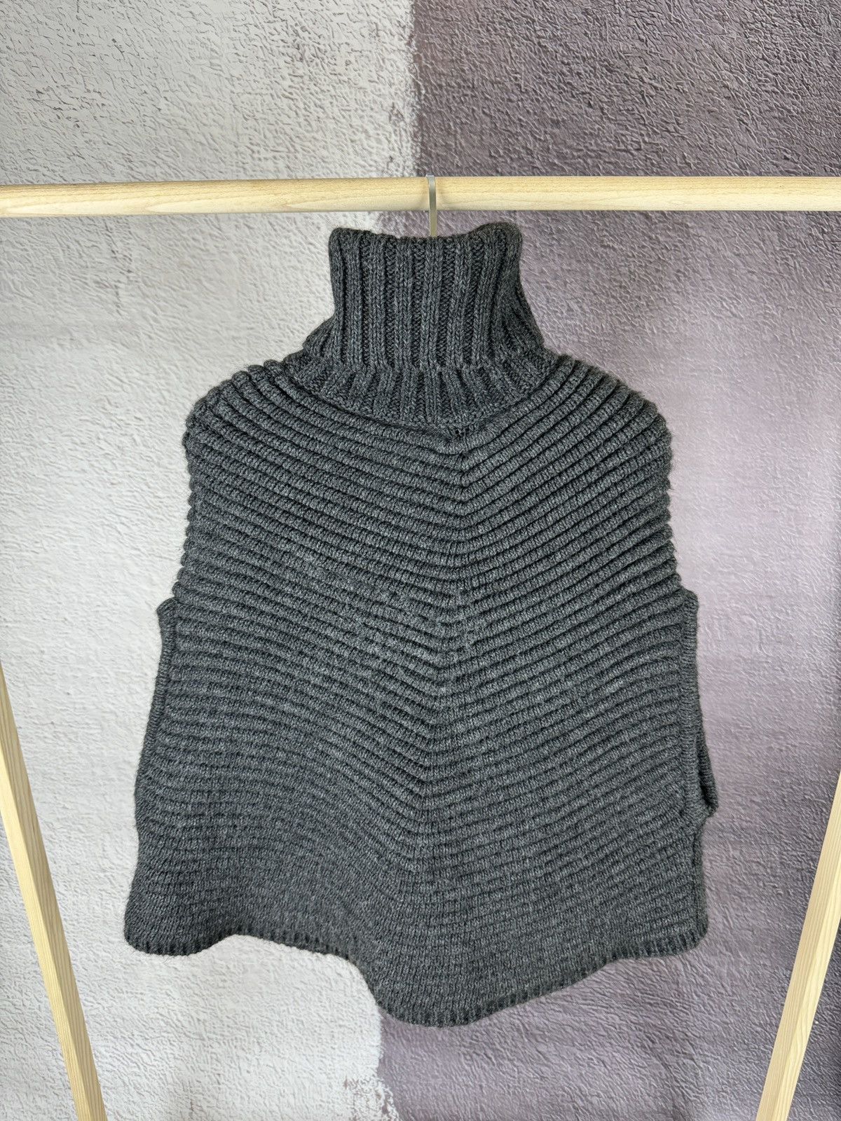Diesel Diesel avant garde vintage grey turtleneck poncho sweater Size S / US 4 / IT 40 - 8 Thumbnail