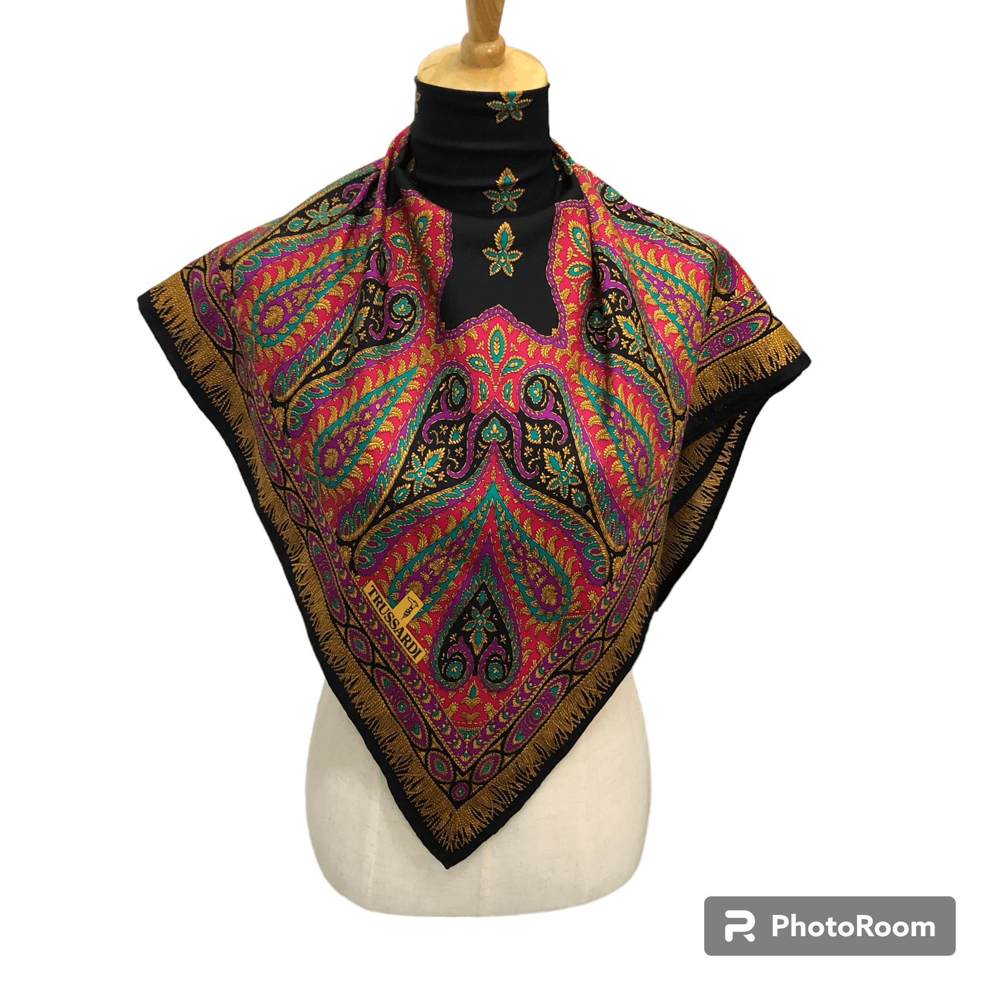 Trussardi Vintage Trussardi Paisley Silk Scarf M1263 Size ONE SIZE - 1 Thumbnail