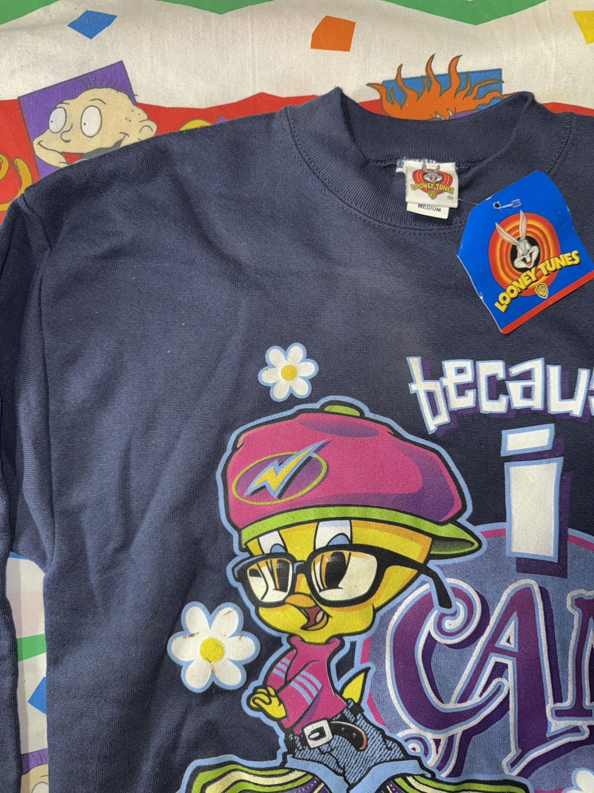Other Vintage 90s Tweety Looney Tunes ‘Because I Can’ Sweatshirt Size US M / EU 48-50 / 2 - 2 Thumbnail