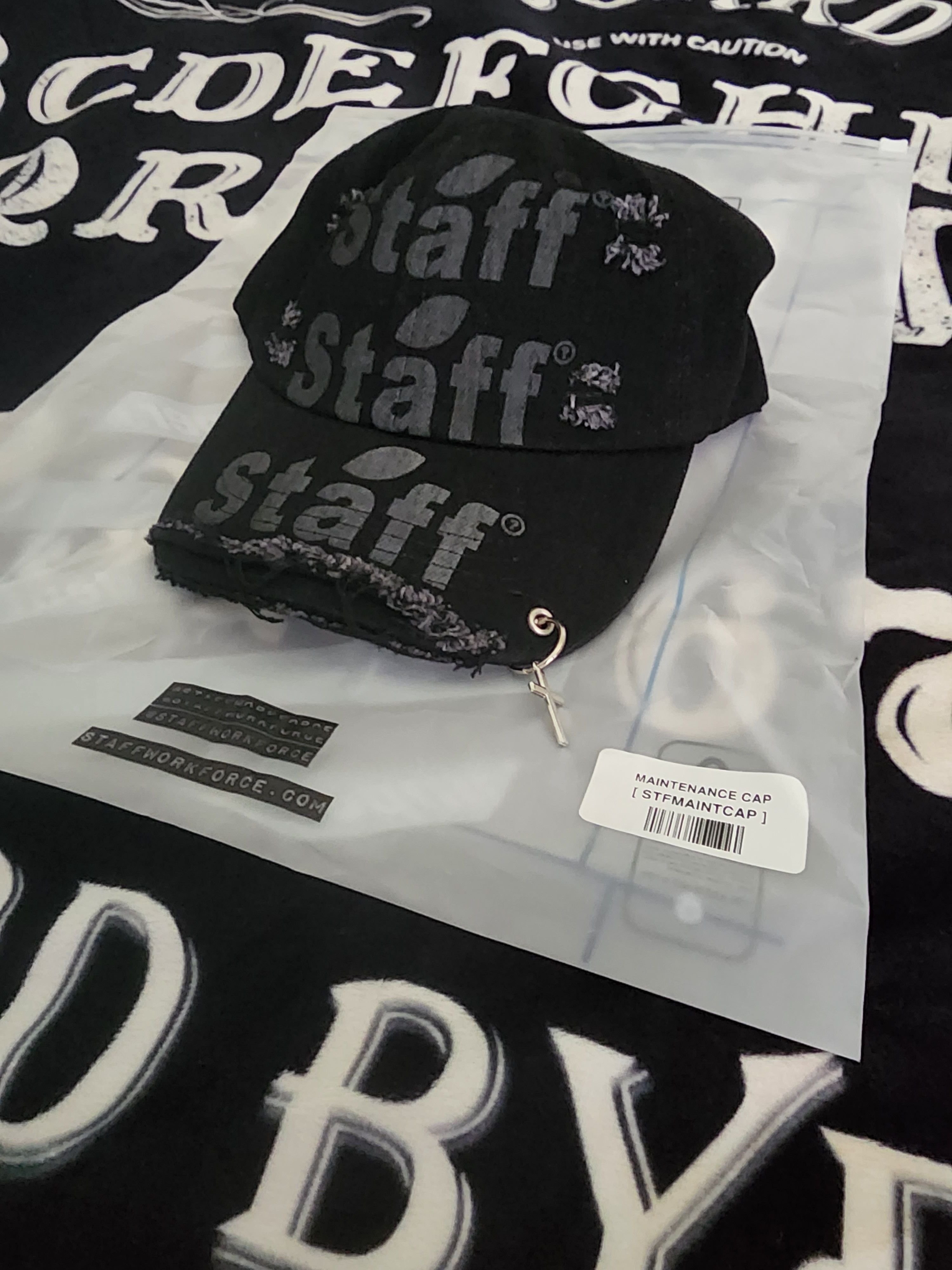 image of G59 Records x Pouya Uicideboy Merch Staff Workforce Maintenance Hat in Denim, Men's
