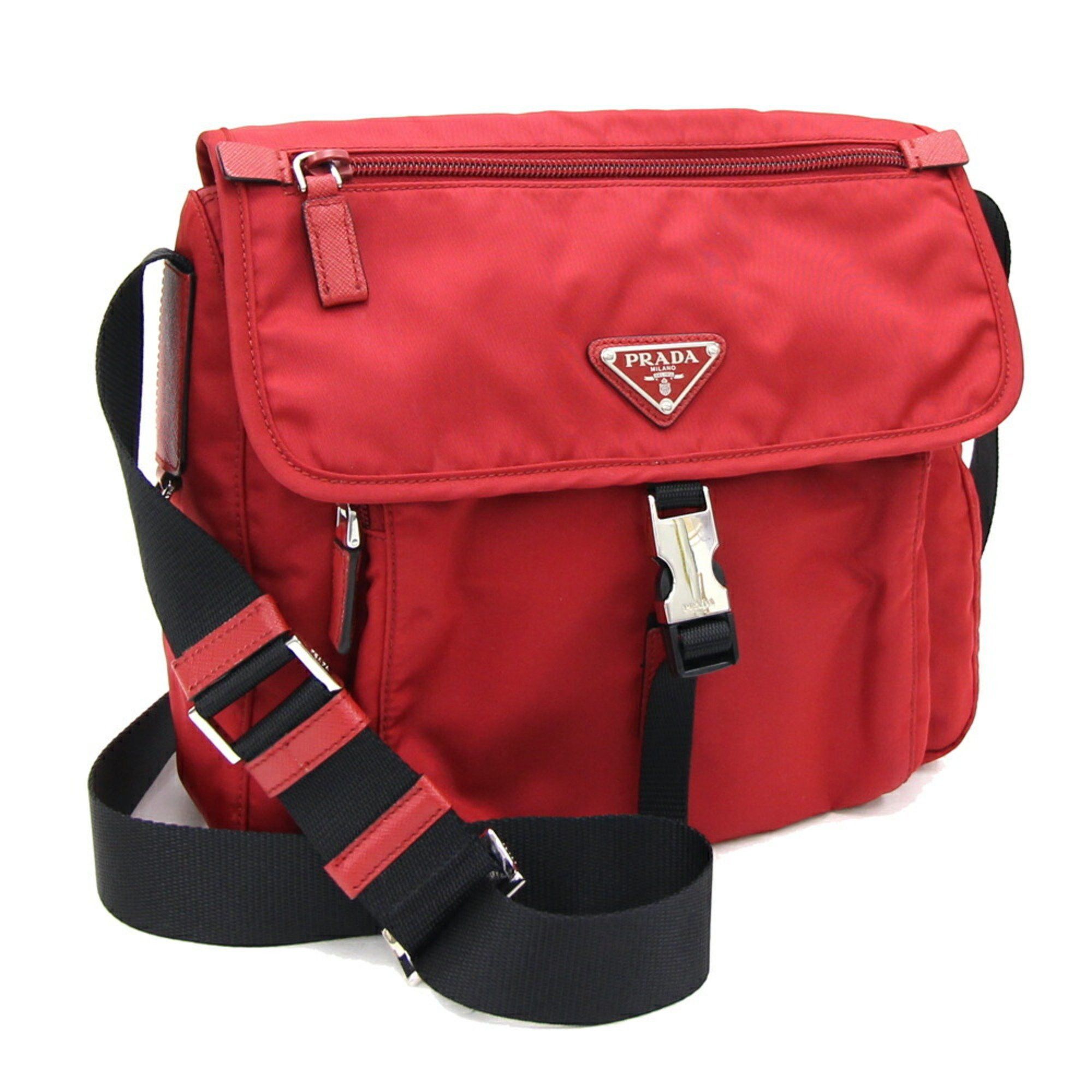 image of Prada Shoulder Bag 1Bd994 Red Nylon Women's Prada in Red Color