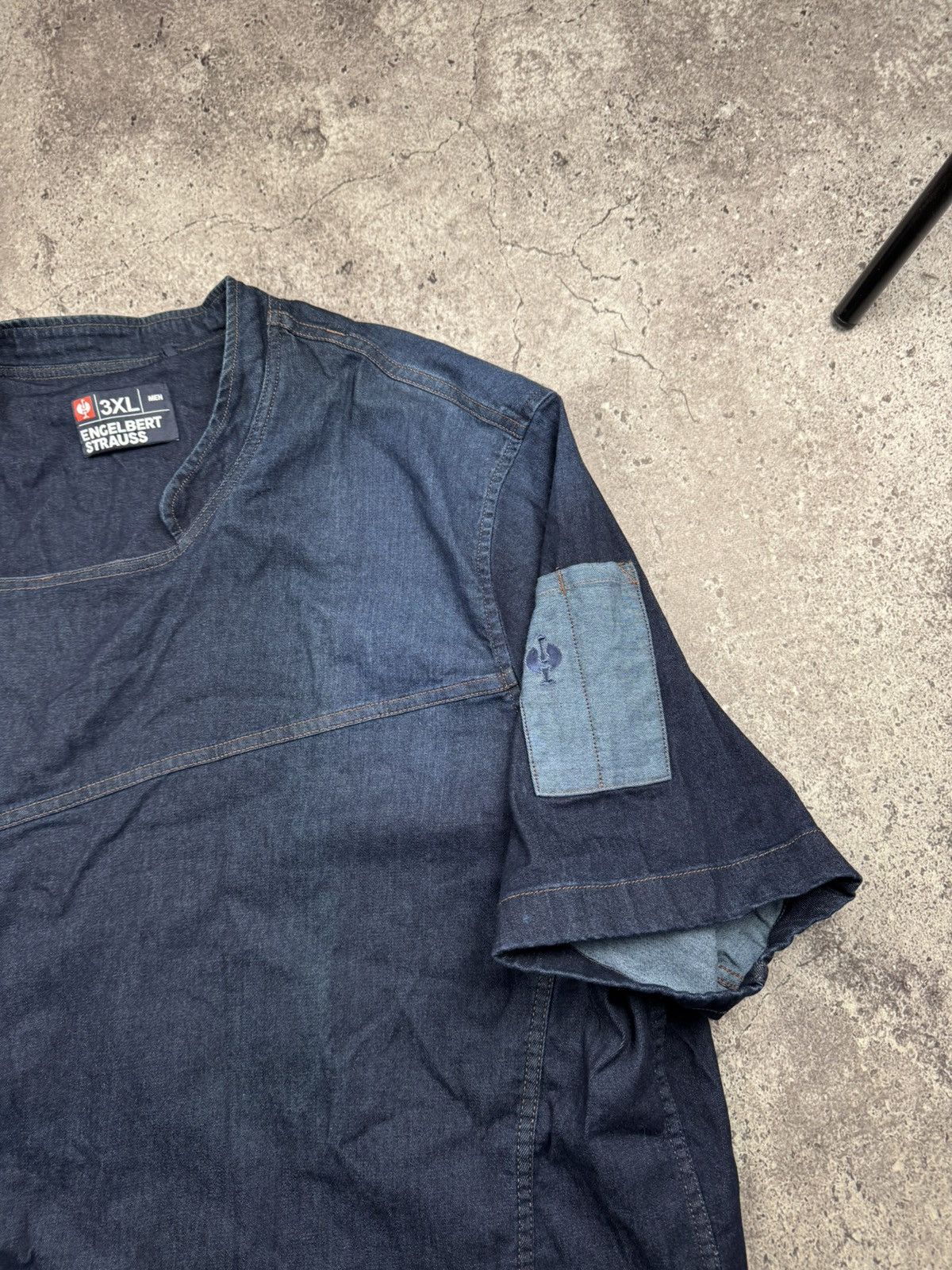 Garment Reproduction of Workers Vintage Engelbert Strauss Denim Workwear Shirt Distressed Size US XXL / EU 58 / 5 - 4 Thumbnail