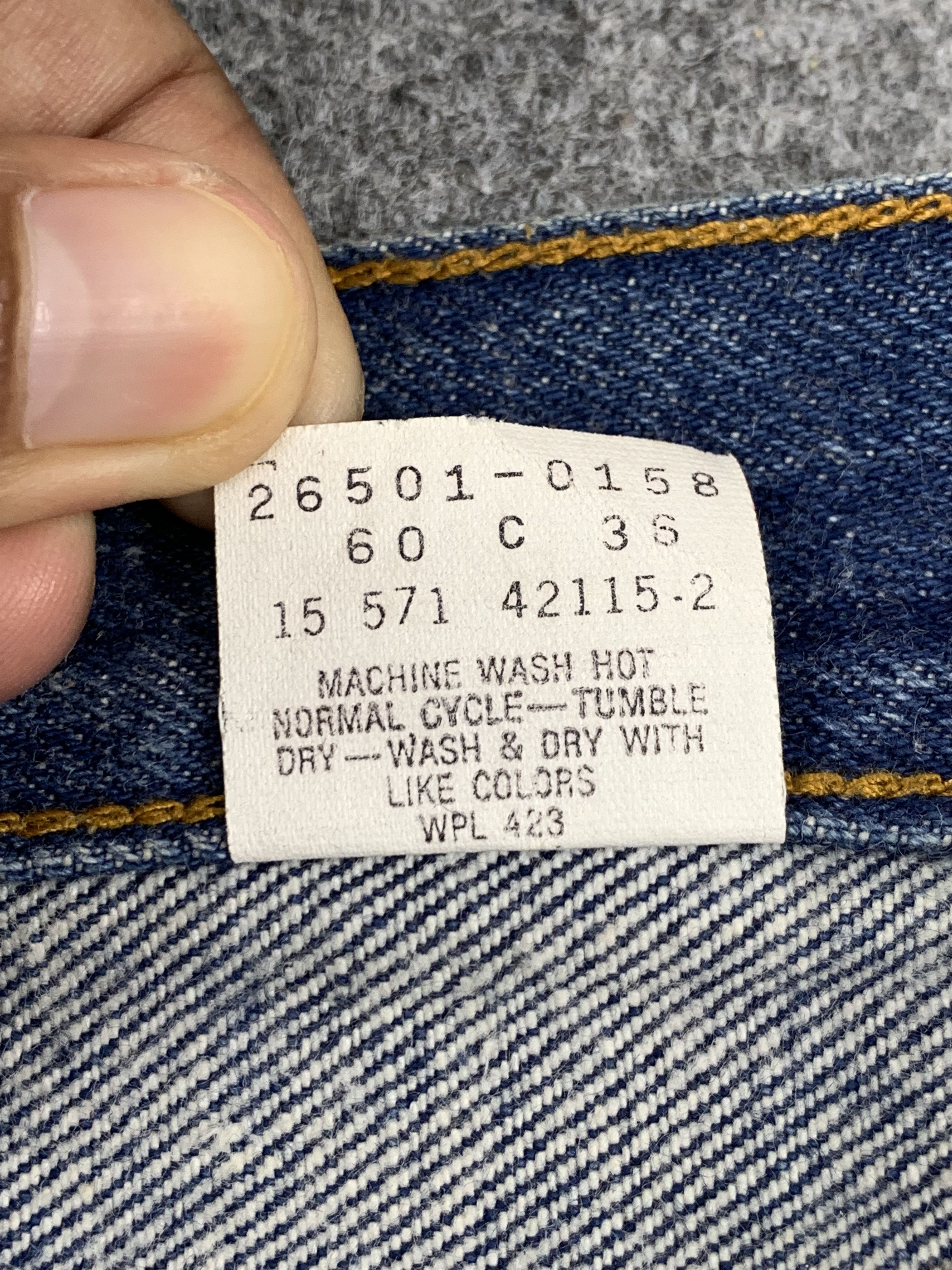 Levi's Vintage 90s Levis 501 Faded Blue Jeans DP1982 Size US 30 / EU 46 - 7 Thumbnail