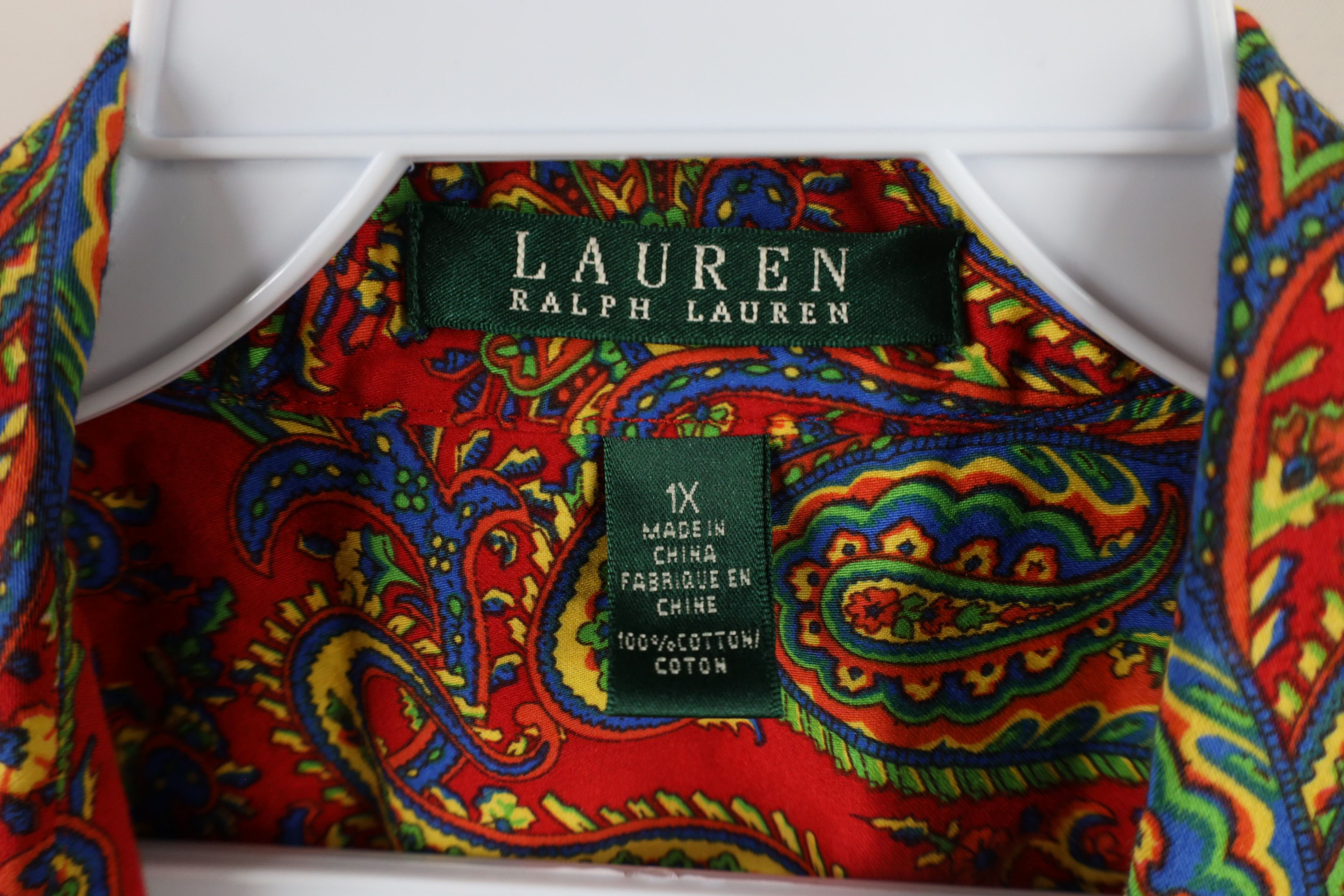 Ralph Lauren × Vintage Vintage 90s Ralph Lauren Paisley Collared Button Shirt Size XL / US 12-14 / IT 48-50 - 5 Thumbnail