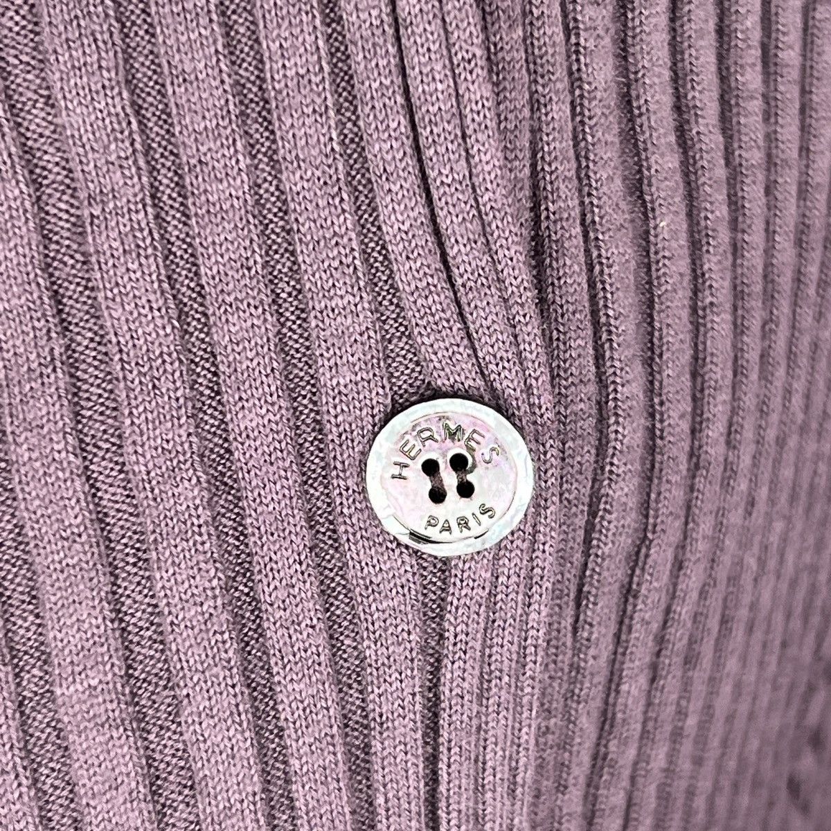Hermes Hermes Cashmere Sweater Cardigan Ribbed Purple Size S / US 4 / IT 40 - 7 Thumbnail