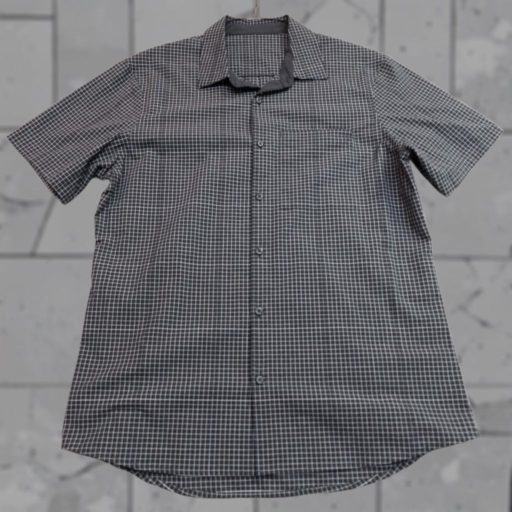 Lululemon Lululemon Shirt Medium Black Plaid Short Sleeve Button-Up Collared Casual Mens Size US M / EU 48-50 / 2 - 1 Thumbnail