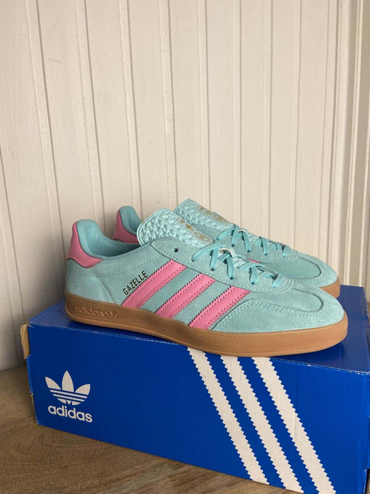 Adidas New rare adidas Gazelle Indoor "Aqua Pink" size 8US Size US 8 / IT 38 - 4 Thumbnail