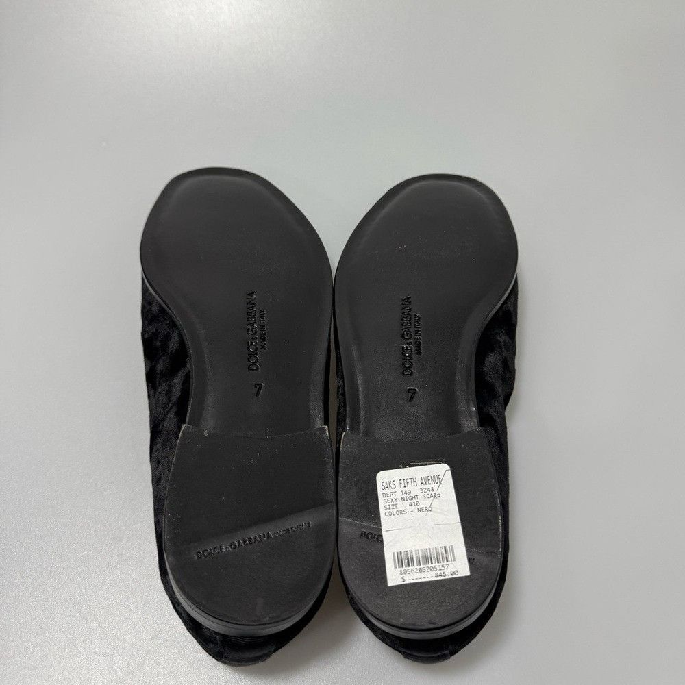 Dolce & Gabbana Dolce & Gabbana Velvet Slippers Loafers Black Men’s Size UK Size US 8 / EU 41 - 7 Thumbnail