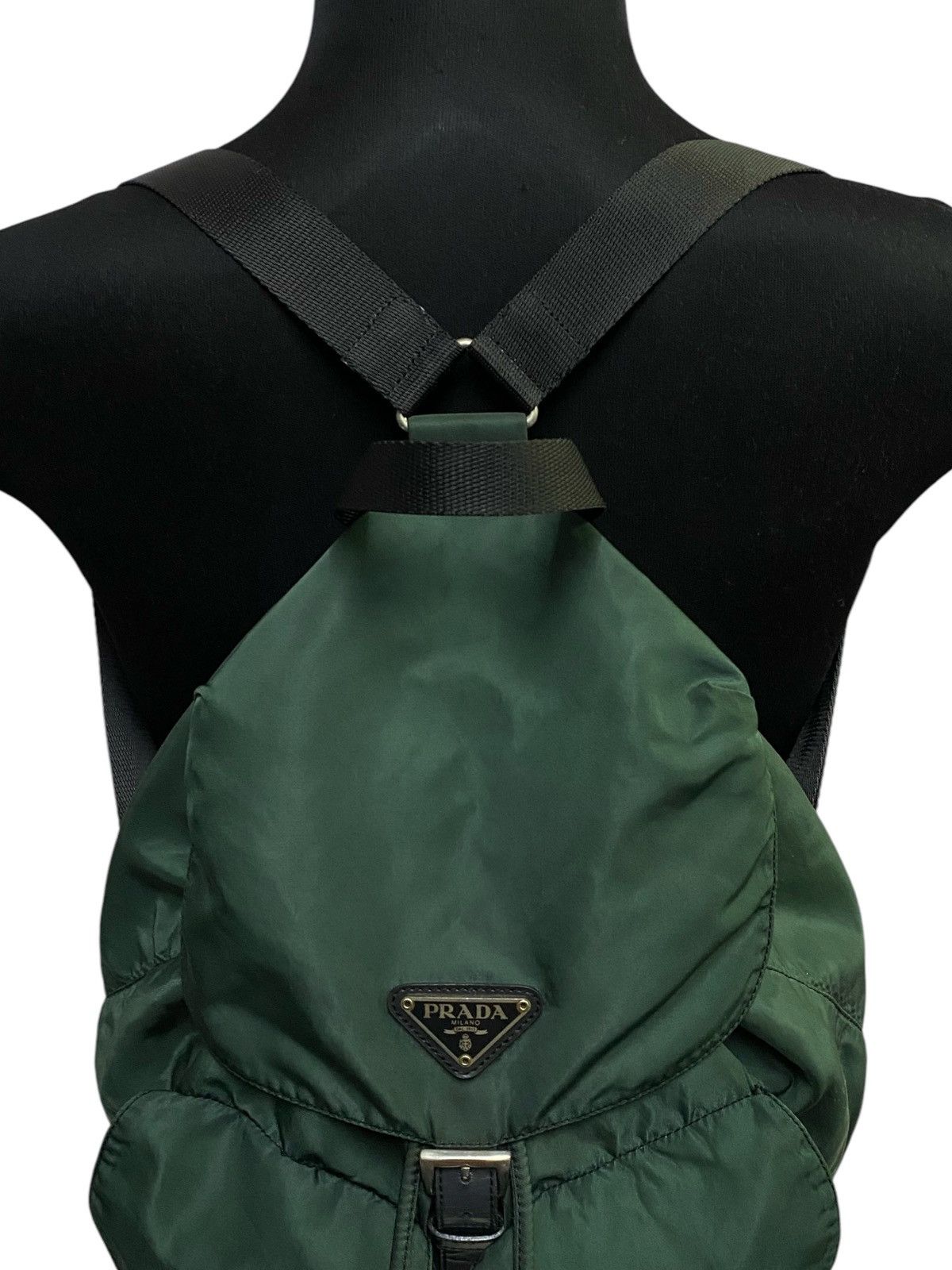 Prada Vintage Prada Tessuto Green Nylon Mini Backpack Size ONE SIZE - 4 Thumbnail
