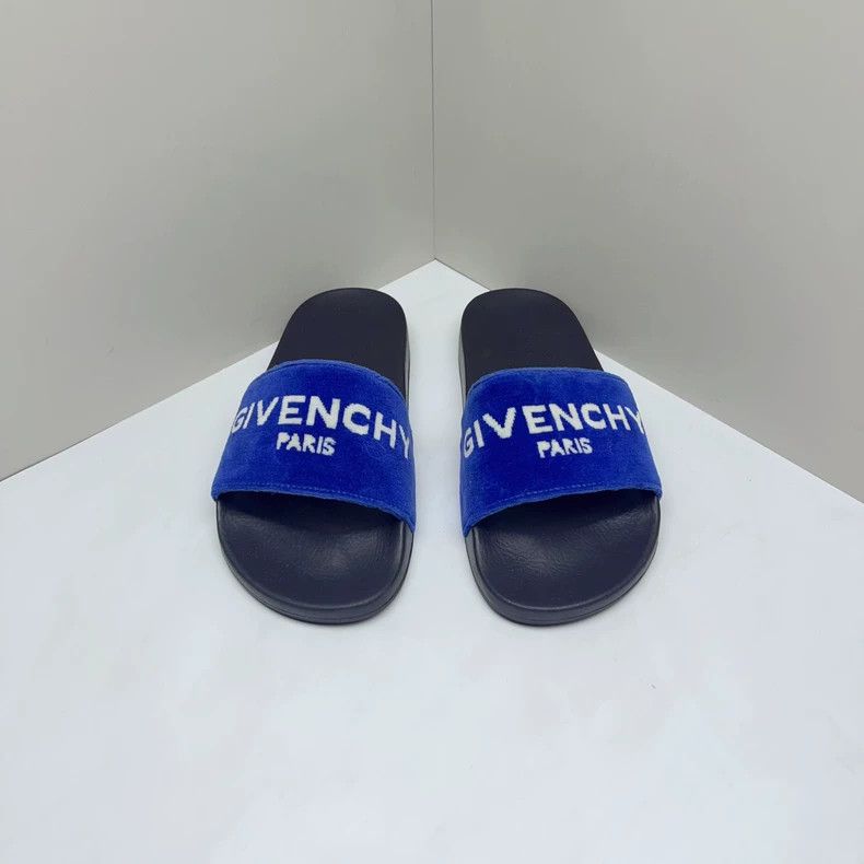 Givenchy Givenchy Letter logo round velvet slippers women's blue-bl Size US 5.5 / IT 35.5 - 2 Thumbnail
