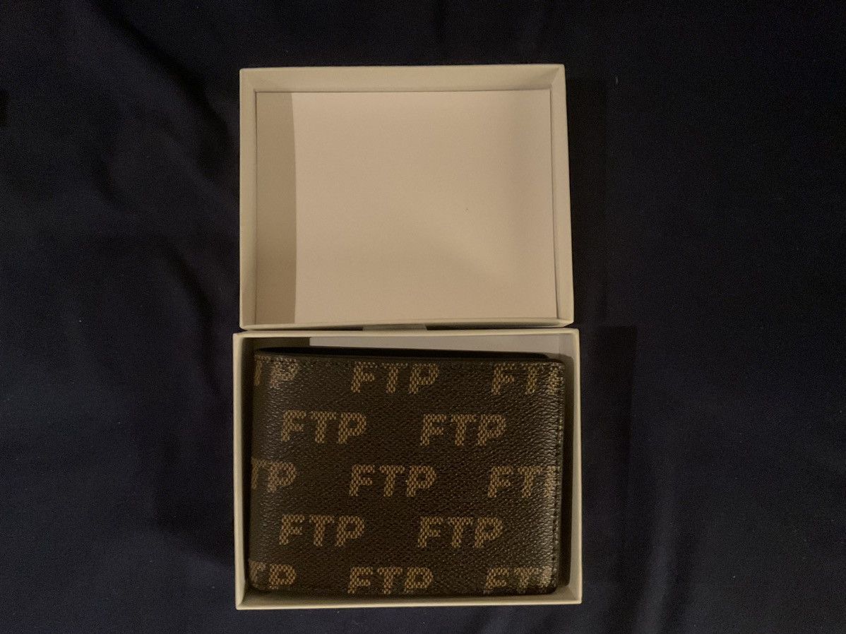 Fuck The Population × Hypebeast FTP Logo Repete Leather Wallet Brown Size ONE SIZE - 1 Thumbnail