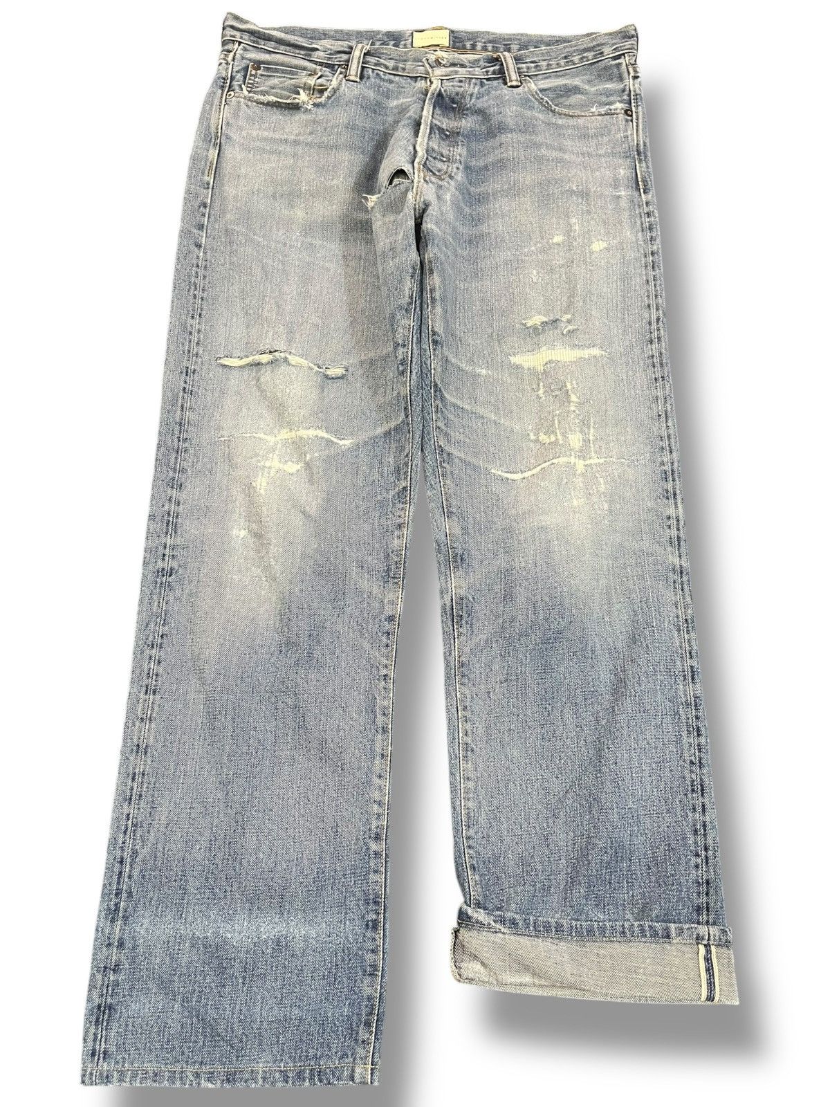 Fabric Brand & Co. × POST ARCHIVE FACTION (PAF) × Simon Miller Vintage Simon Miller Selvedge Ripped Distressed Denim Size US 35 - 1 Thumbnail