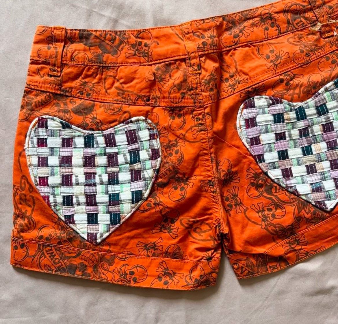 Ed Hardy NEW Authentic Ed Hardy Overprint Skeleton Shorts Size 26" / US 2 / IT 38 - 7 Thumbnail