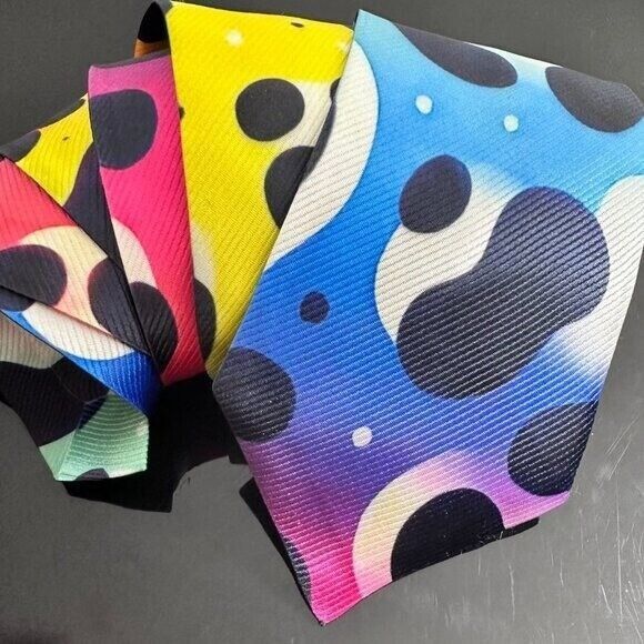Handmade Tie Trippy Cheetah Leopard Rainbow Necktie Hippie Psychedeli Size ONE SIZE - 5 Thumbnail