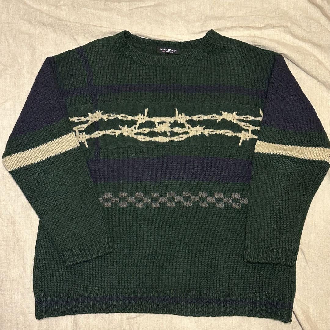 image of Undercover 96Aw Wire Era Archive Knit in Green, Men's (Size Medium)
