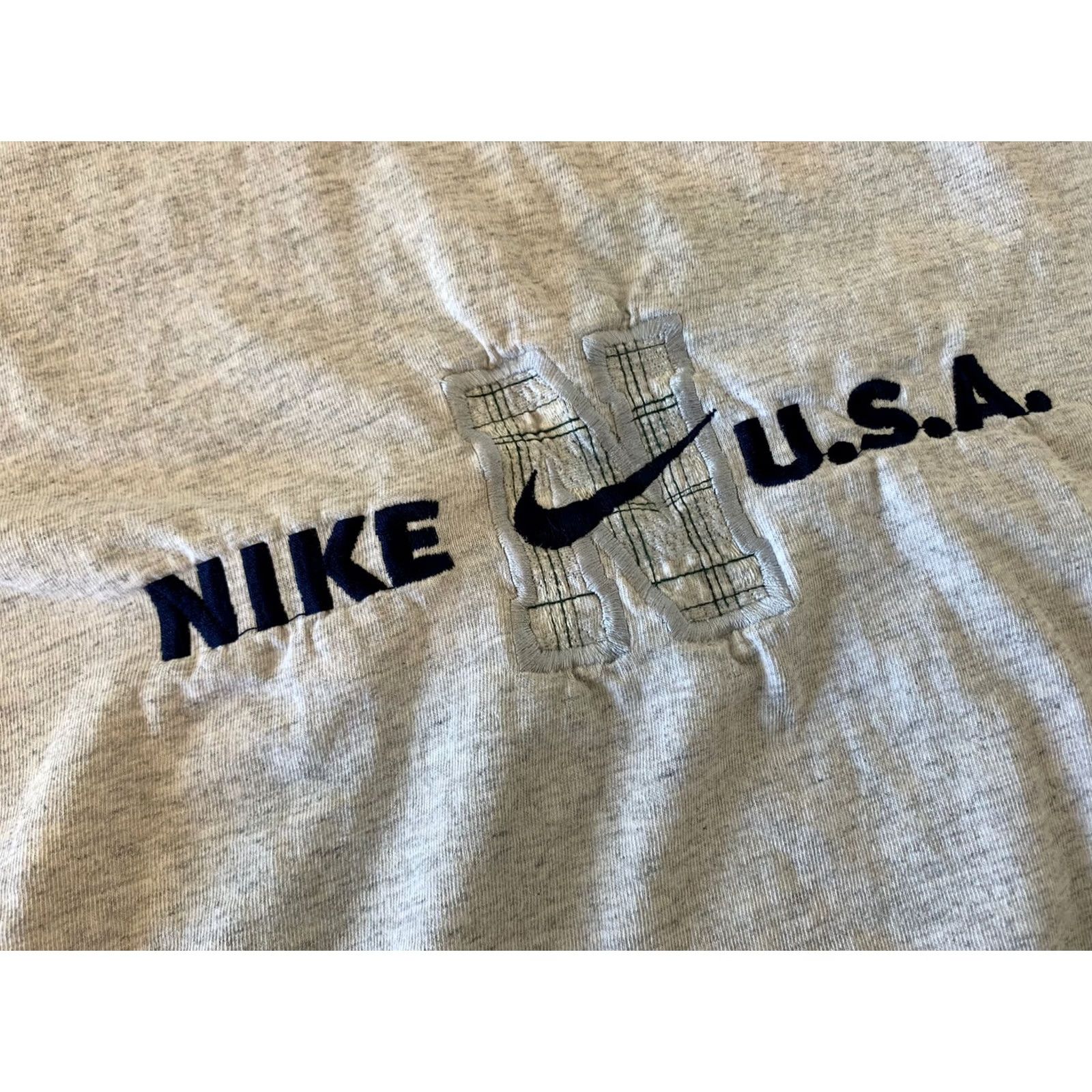 Nike VINTAGE Nike USA Embroidered Logo T Shirt Gray XL Short Sleeve Mens Size US XL / EU 56 / 4 - 3 Thumbnail