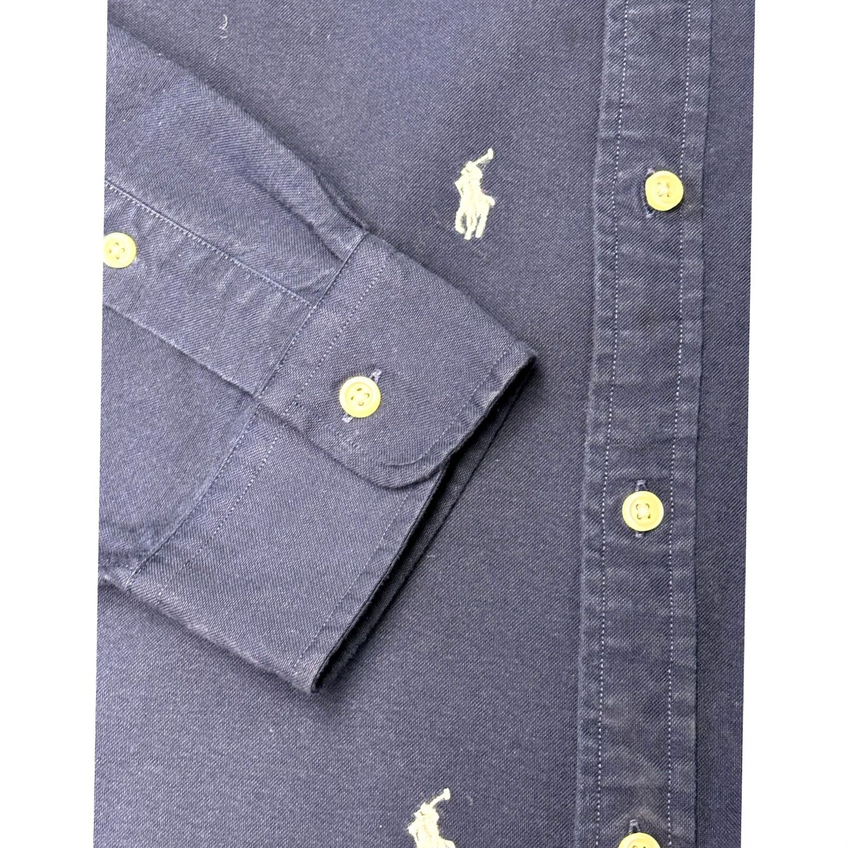 Polo Ralph Lauren Polo Ralph Lauren Mens Navy Slim Fit Oxford Shirt All Over Pony Logo L Size US L / EU 52-54 / 3 - 3 Thumbnail