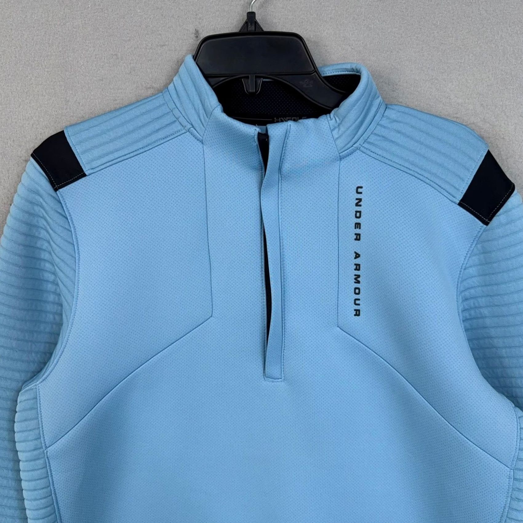 Under Armour Under Armour Pullover Mens Medium Blue ColdGear Golf 1/4 Zip Mock Neck Top Size US M / EU 48-50 / 2 - 2 Thumbnail