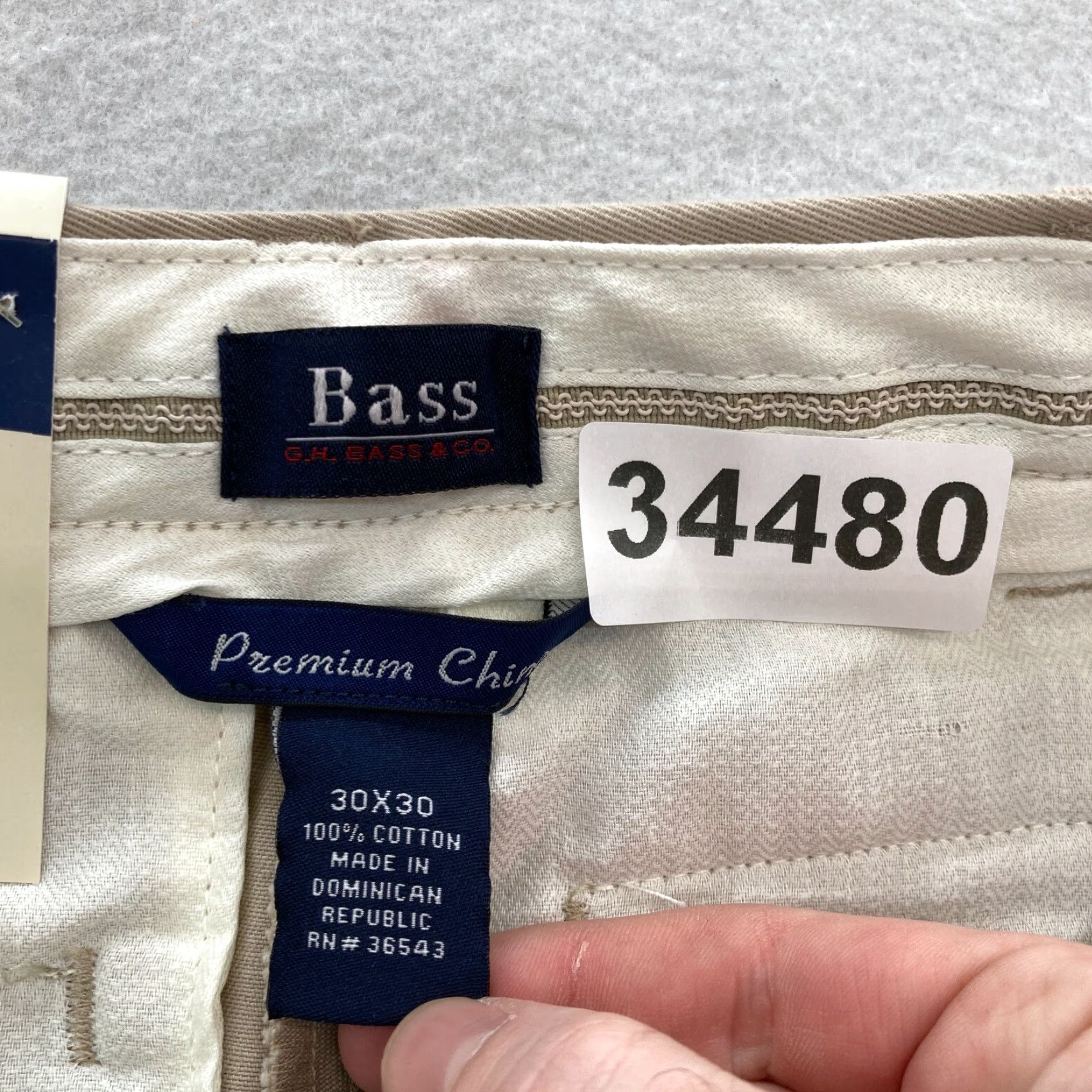 Vintage G.H. Bass & Co. Premium Chino Pants Mens 30x30 Khaki Beige Flat Front Straight Pants Size US 30 / EU 46 - 4 Thumbnail