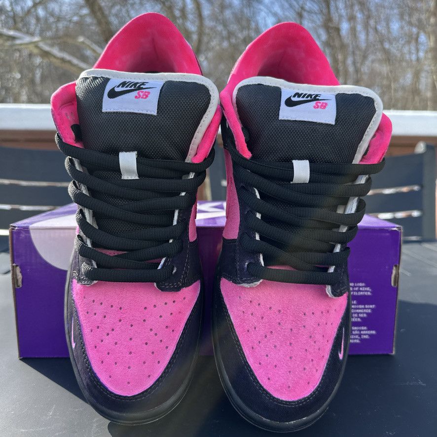 Nike Sb Dunk Custom Night Blossom Suede - Black/Pink Size 10