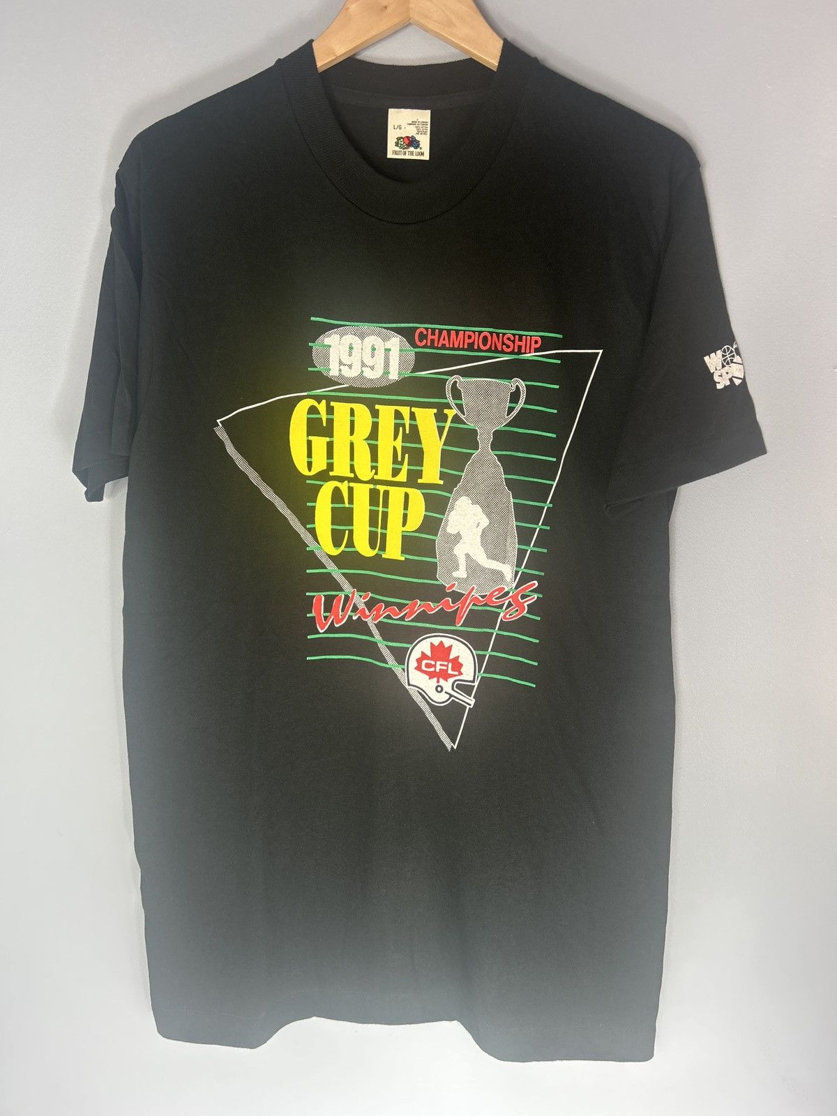 Fruit Of The Loom Vintage 1991 Grey Cup Championship CFL Winnipeg Tee Size US L / EU 52-54 / 3 - 1 Thumbnail
