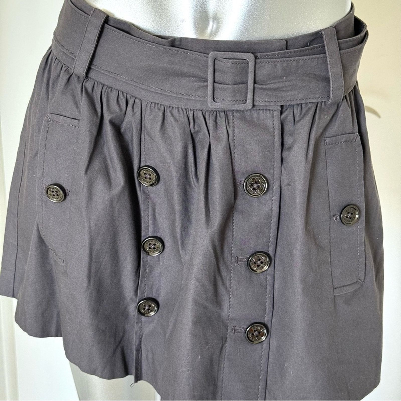 Armani Exchange ARMANI EXCHANGE Grey Mini Skirt, Size 0 Size 25" / US 0 / IT 36 - 4 Thumbnail