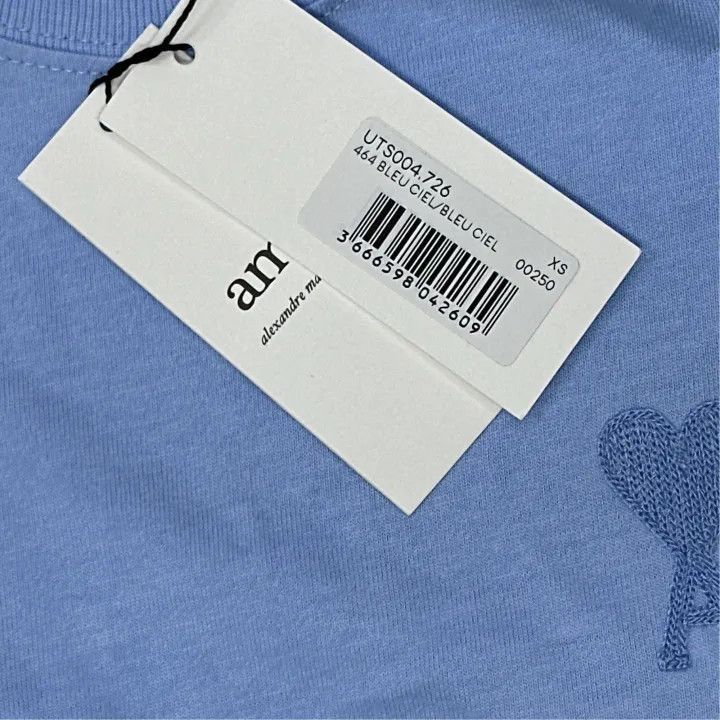 AMI AMIPARIS Heart Embroidered Short Sleeve T-Shirt -2507 Size US XS / EU 42 / 0 - 3 Thumbnail