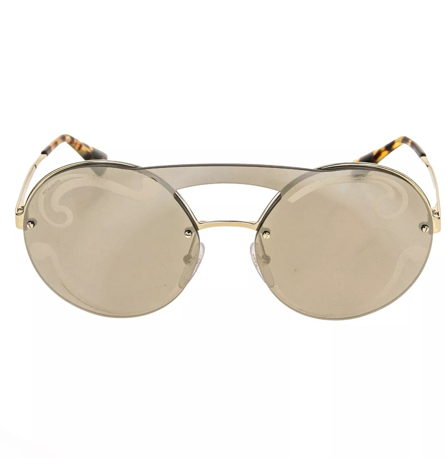 Prada PRADA 65T CINEMA Rimless Sunglasses Gold Swirl Mirror PR65TS Size ONE SIZE - 5 Thumbnail